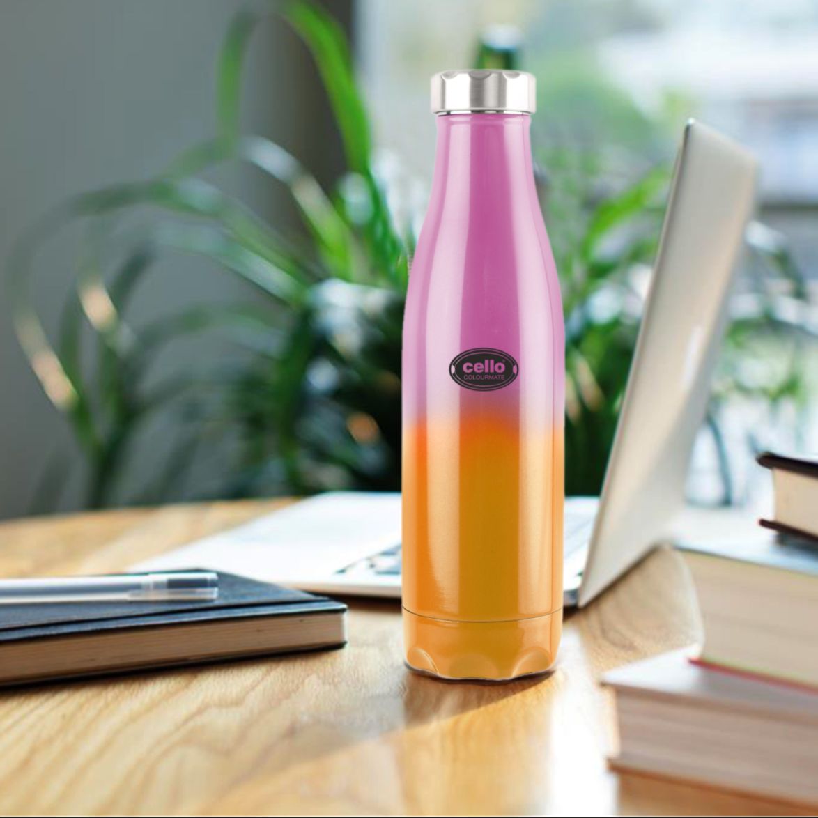 Cello Colourmate Flask, Vacusteel Water Bottle, 500ml