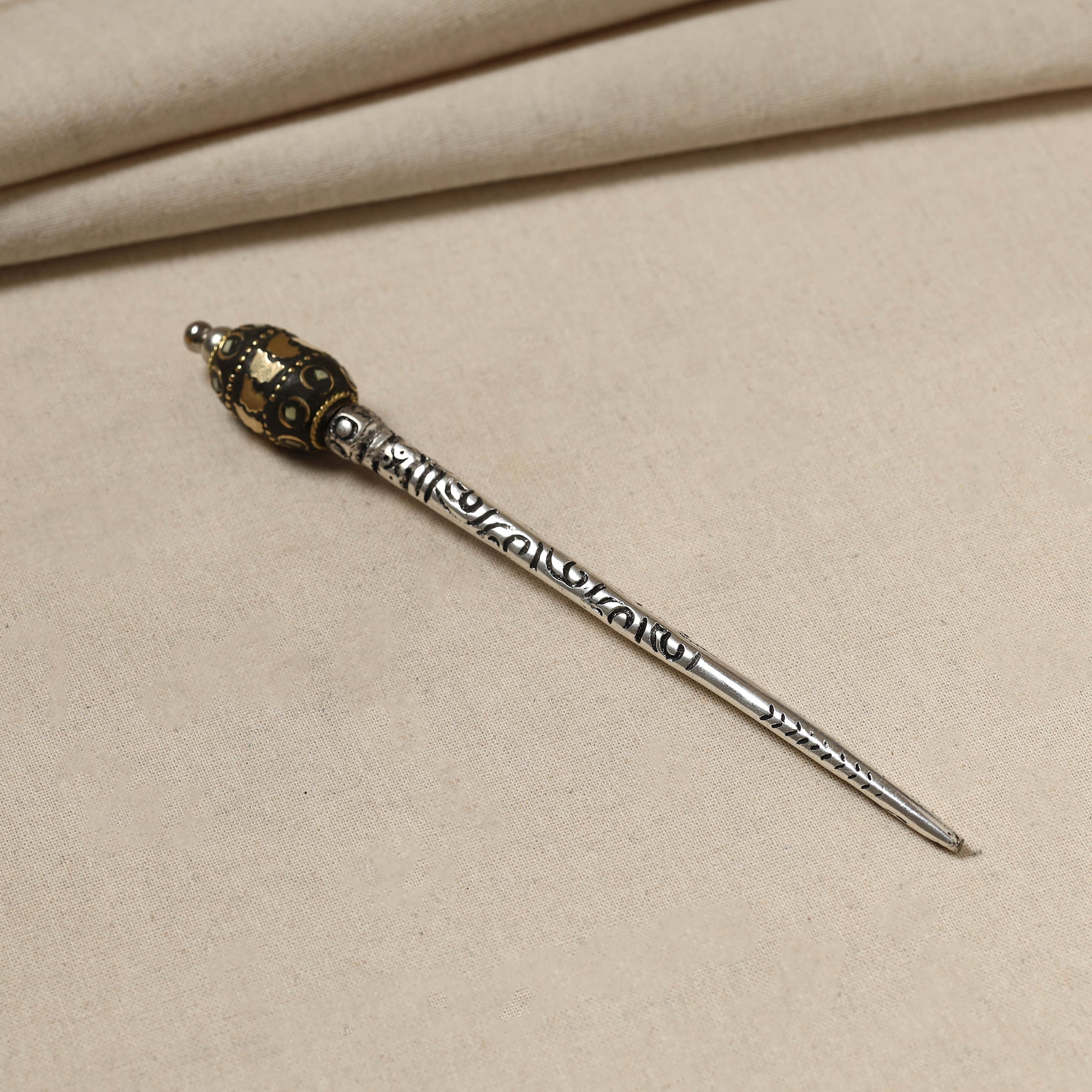 WHITE RIVER STORIES Antique Finish Oxidised German Silver Juda Stick