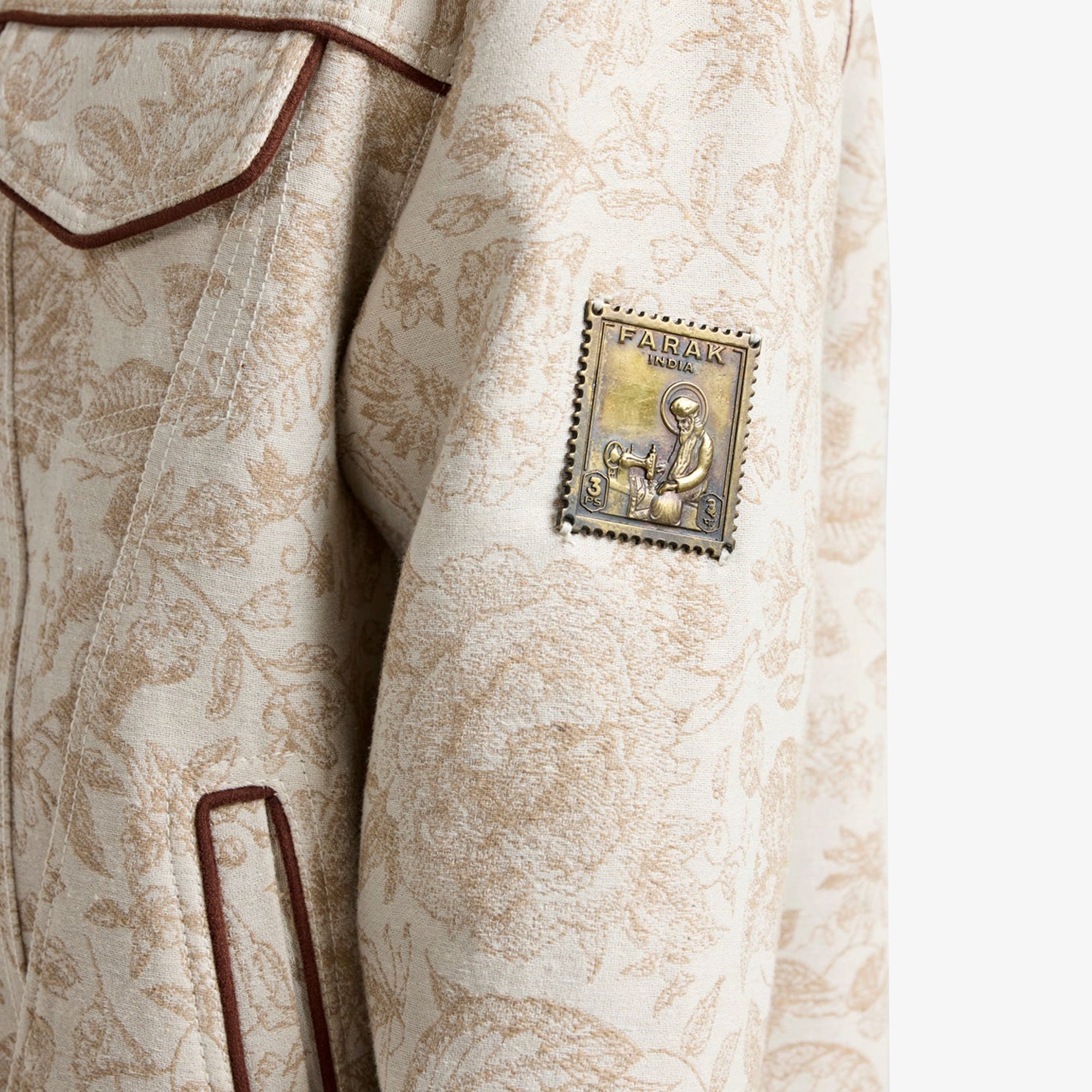F A R A K | Handmade Jacquard Jacket { Beige - view 7
