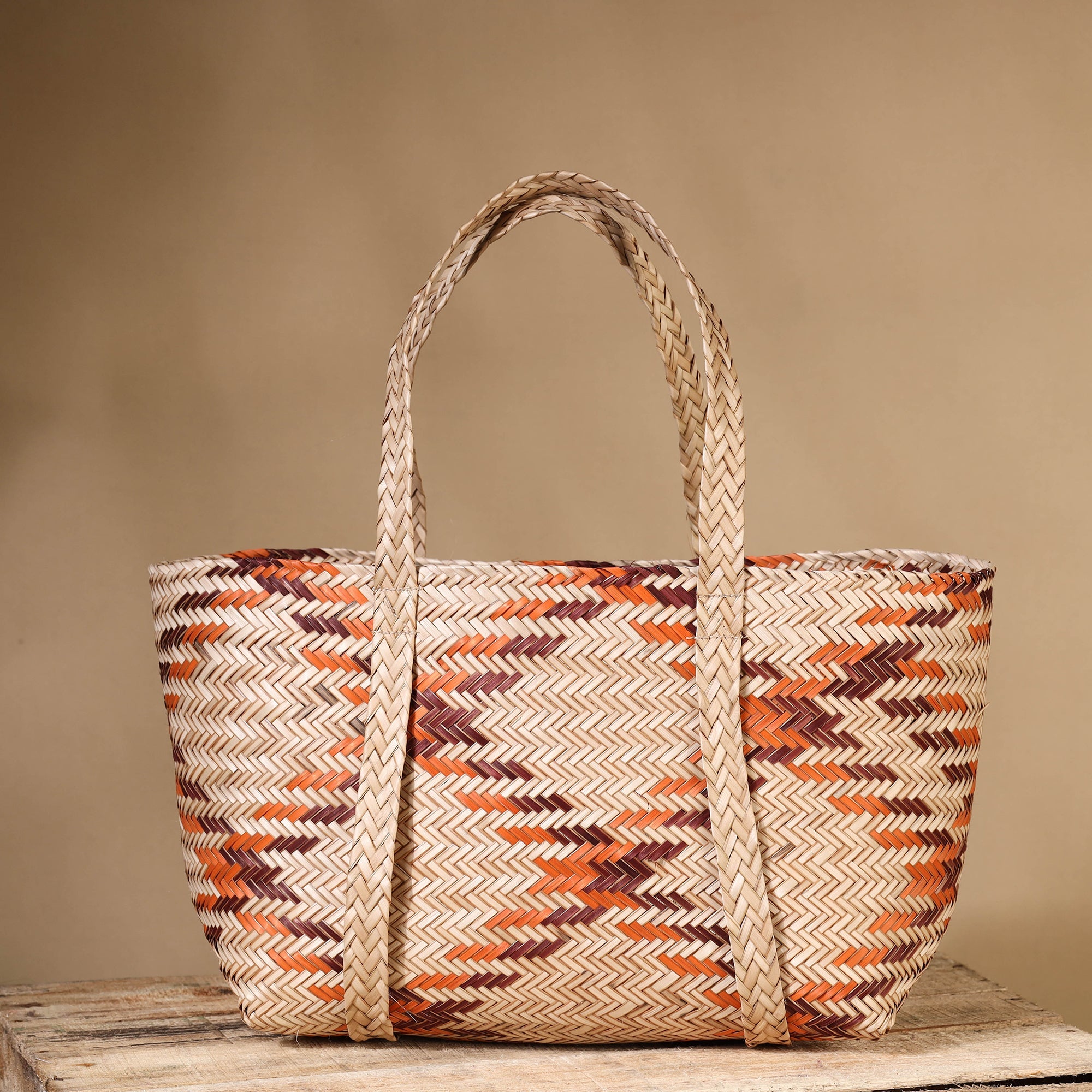 WEAVE INDIA BY SHEIKH MOIDUN NILUFAR Beige - Handmade Water Hyacinth Shoulder Bag from Assam