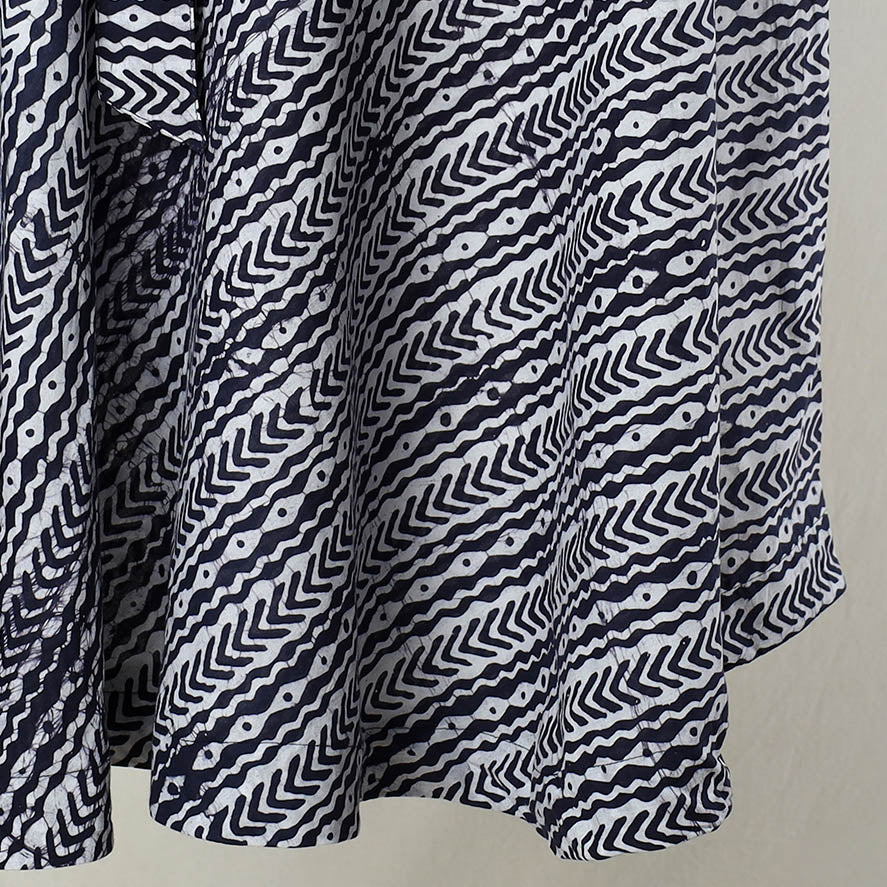 NOORI BAZAR Blue - Hand Batik Printed Cotton Wrap Around Skirt 12 - view 4