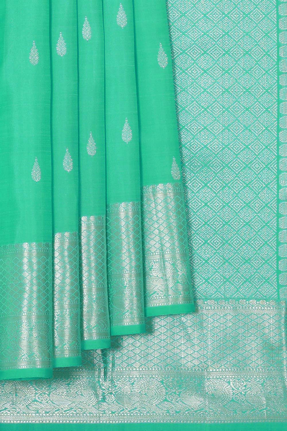 Kalanjali Kanchi Pattu Sea Green Saree – Women's