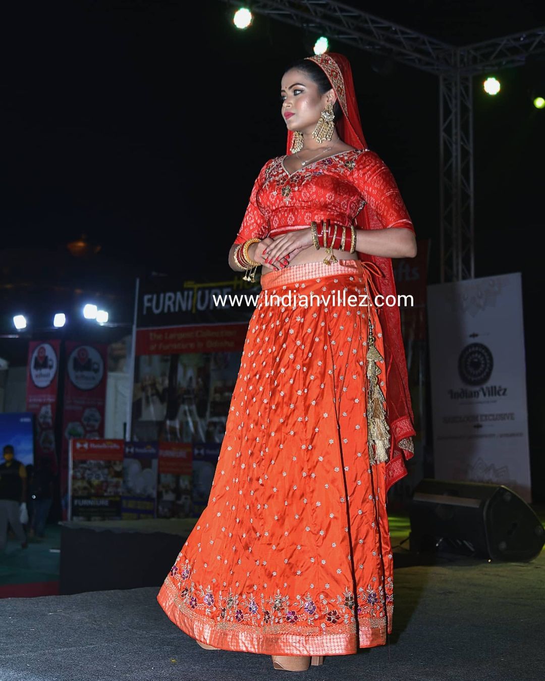 IndianVillèz Red Zardogi Work Handloom Silk Bridal Lehenga Choli