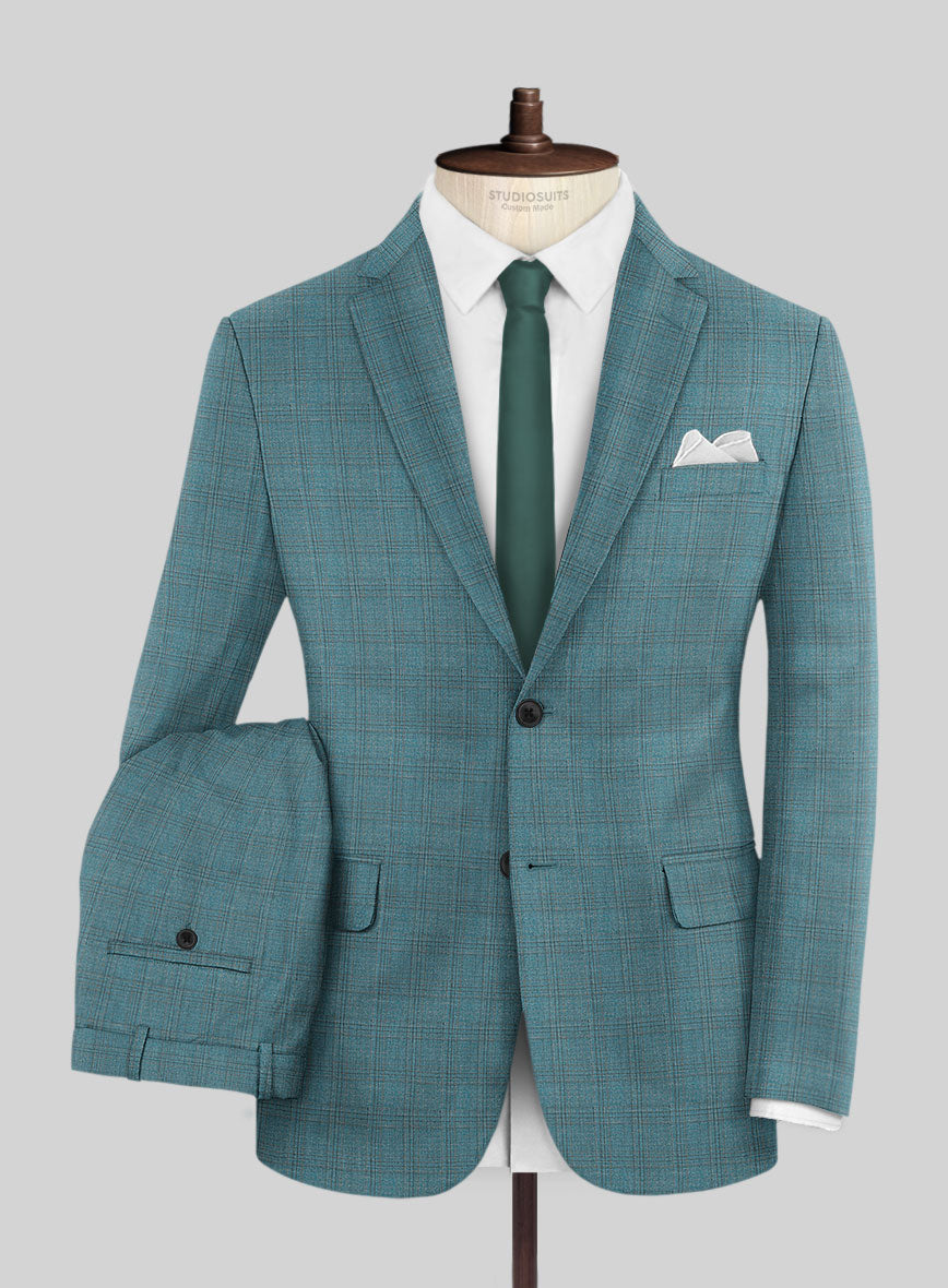 StudioSuits Napolean Gisde Glen Light Blue Wool Suit - view 2