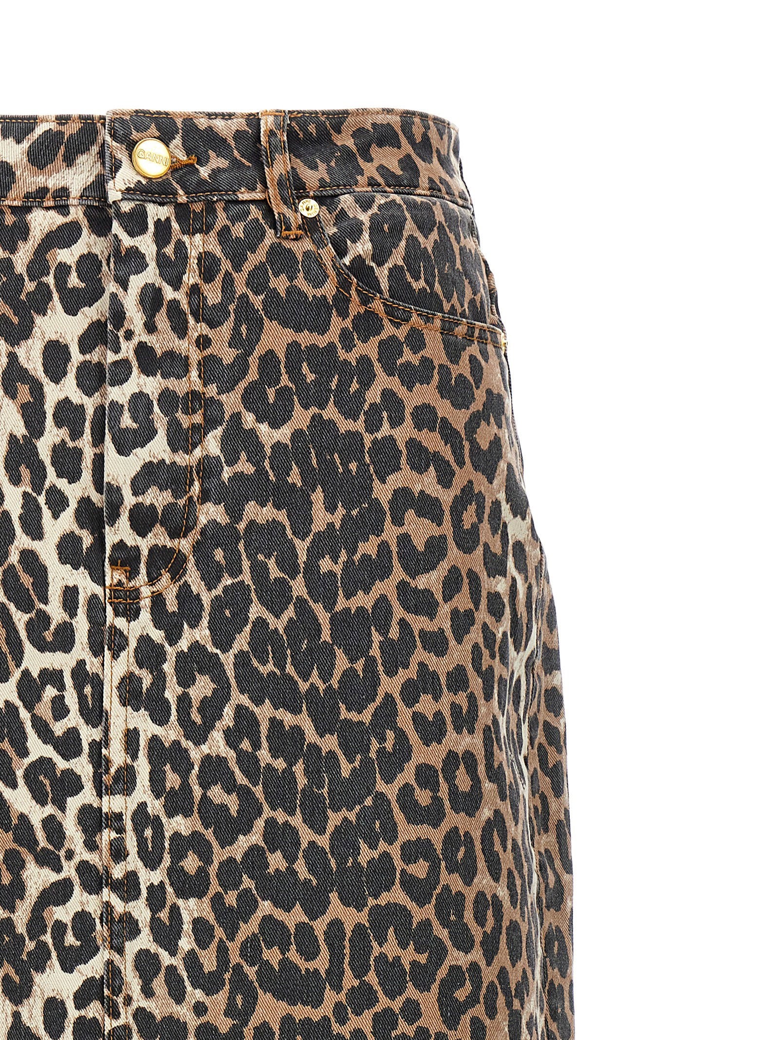 Ganni Animal Print Long Skirt - view 3