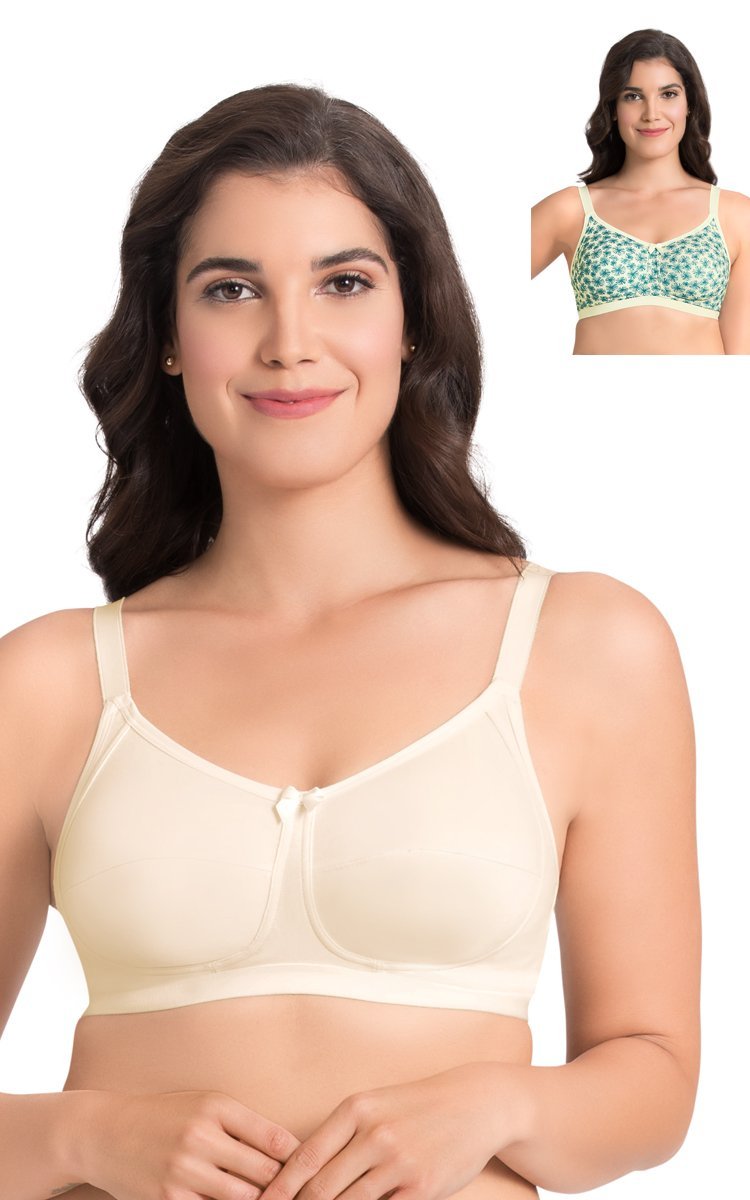 Non-wired bra pack – Ultimo Essential Cotton Non-Padded Non-Wired Bra (Pack of 2) - Whtsmke-Whtsmke Pr
