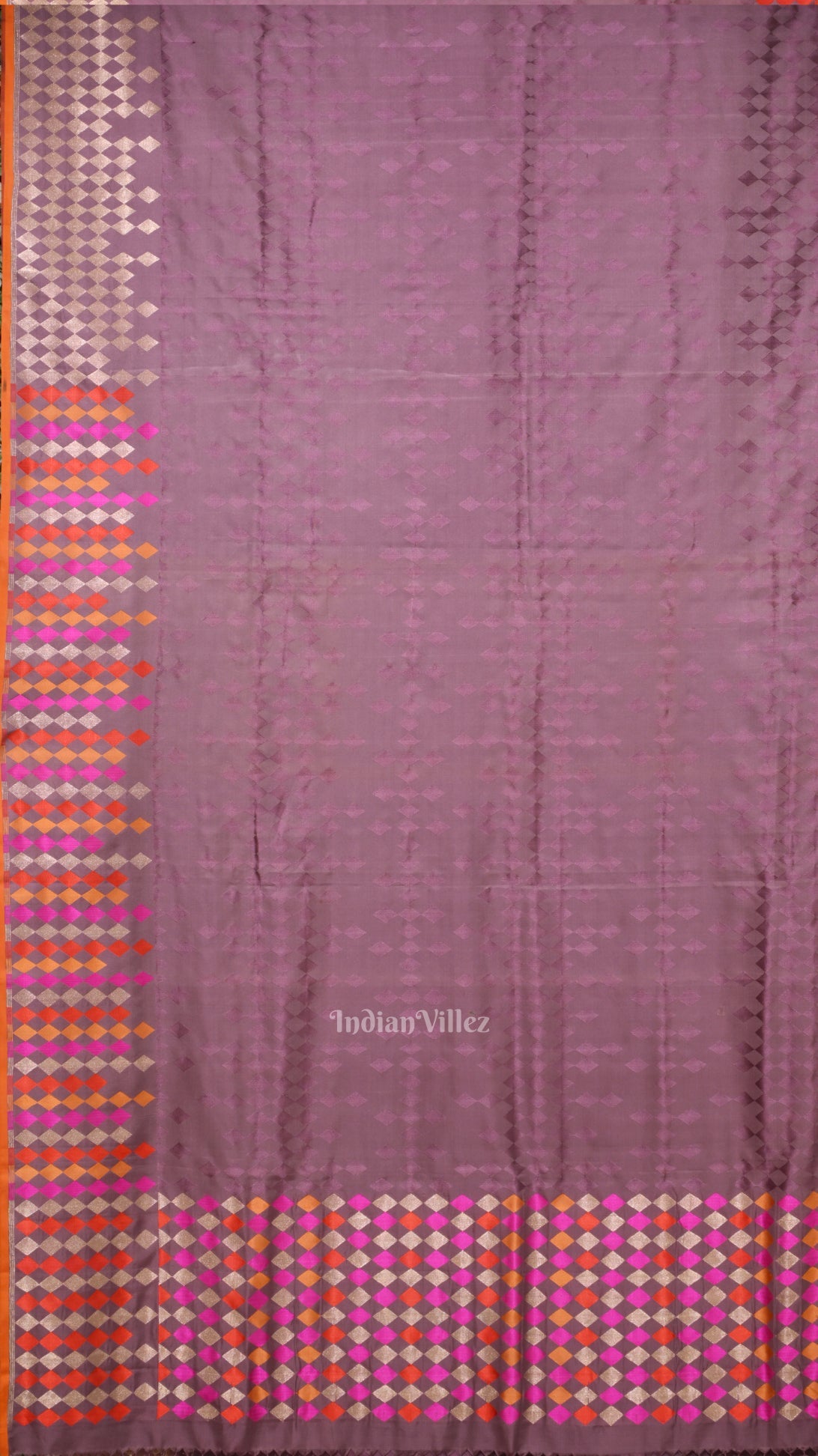 IndianVillèz Exclusive Lavender Satin Banarasi Saree - view 3