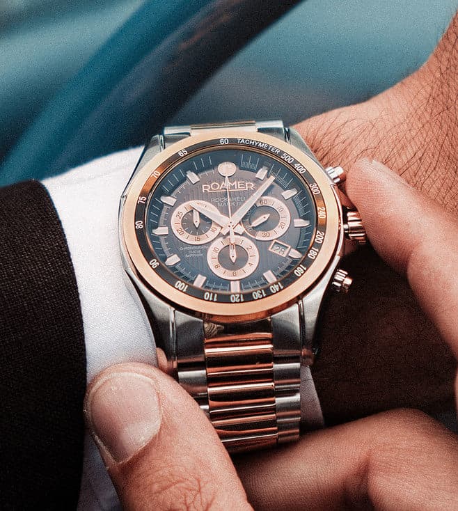 Roamer Rockshell Mark III Chrono Blue Dial - view 2