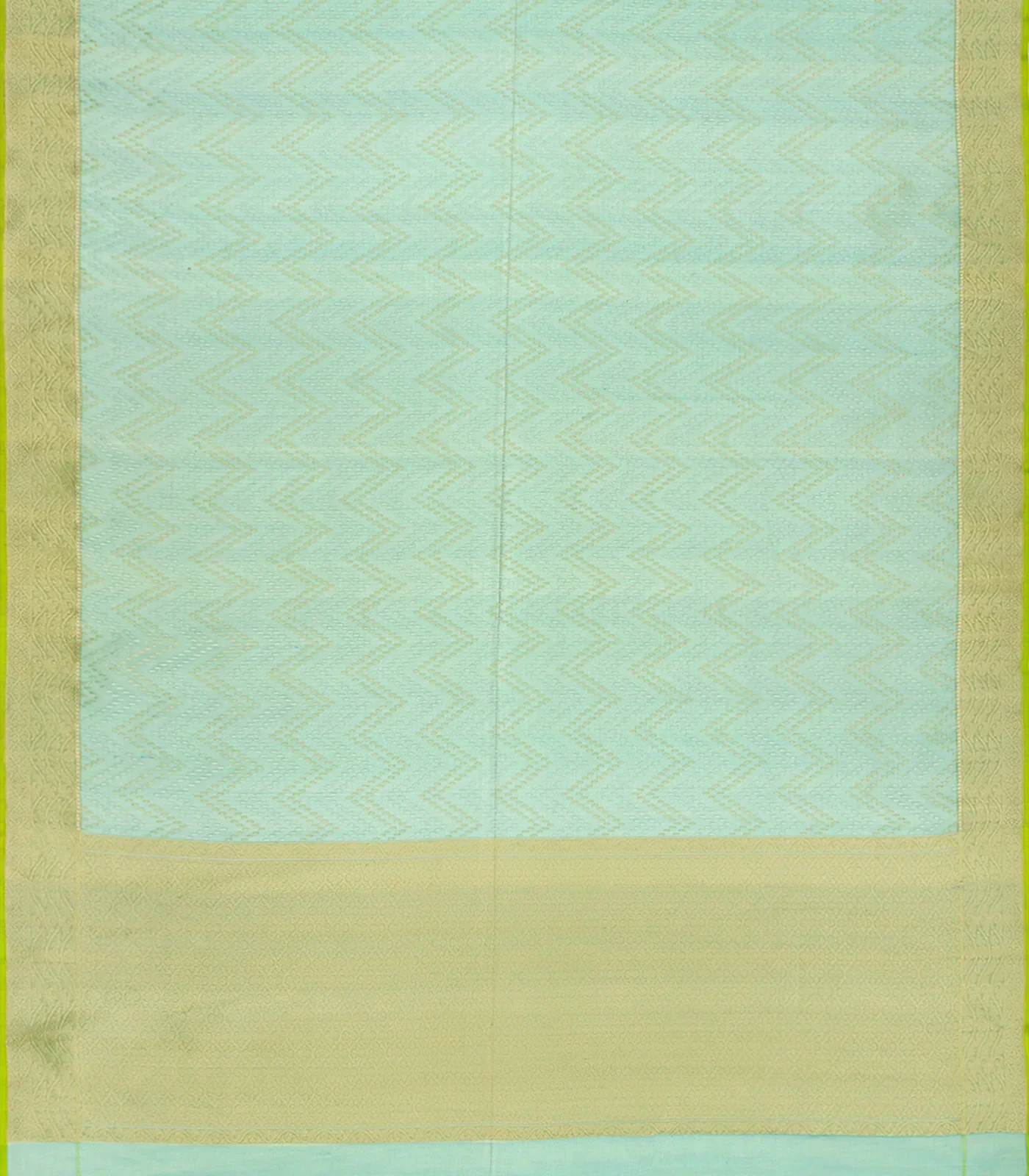 RmKV Aquamarine Handwoven Banarasi Organza Silk Saree With Chevron Motifs-Aquamarine - view 2