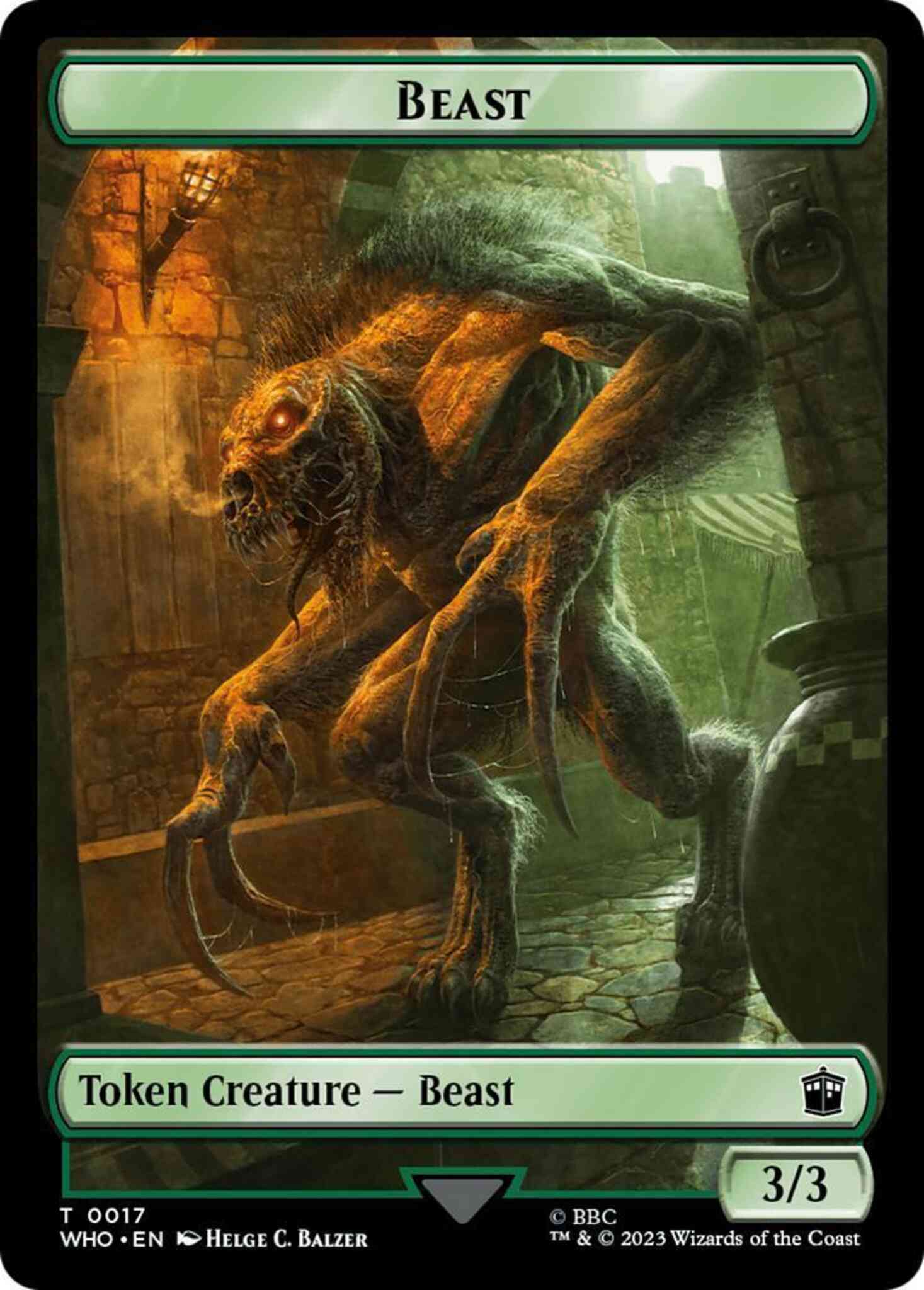 Beast token 17 – Magic Beast Token (17) // Fish Token (10) [Universes Beyond: Doctor Who: Tokens] [Non-Foil]