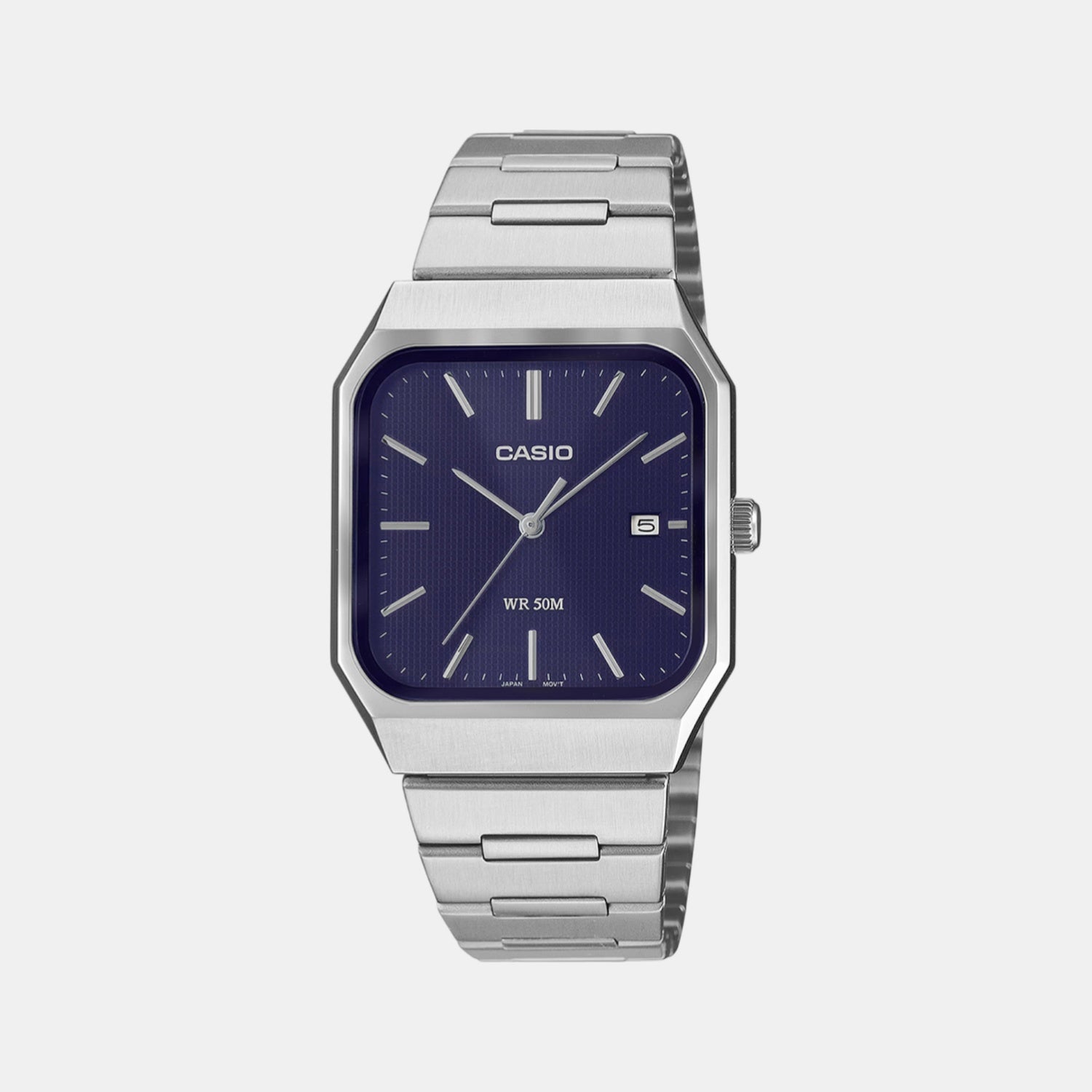 Casio Enticer Men Quartz Blue Dial Analog Stainless Steel Watch A2466
