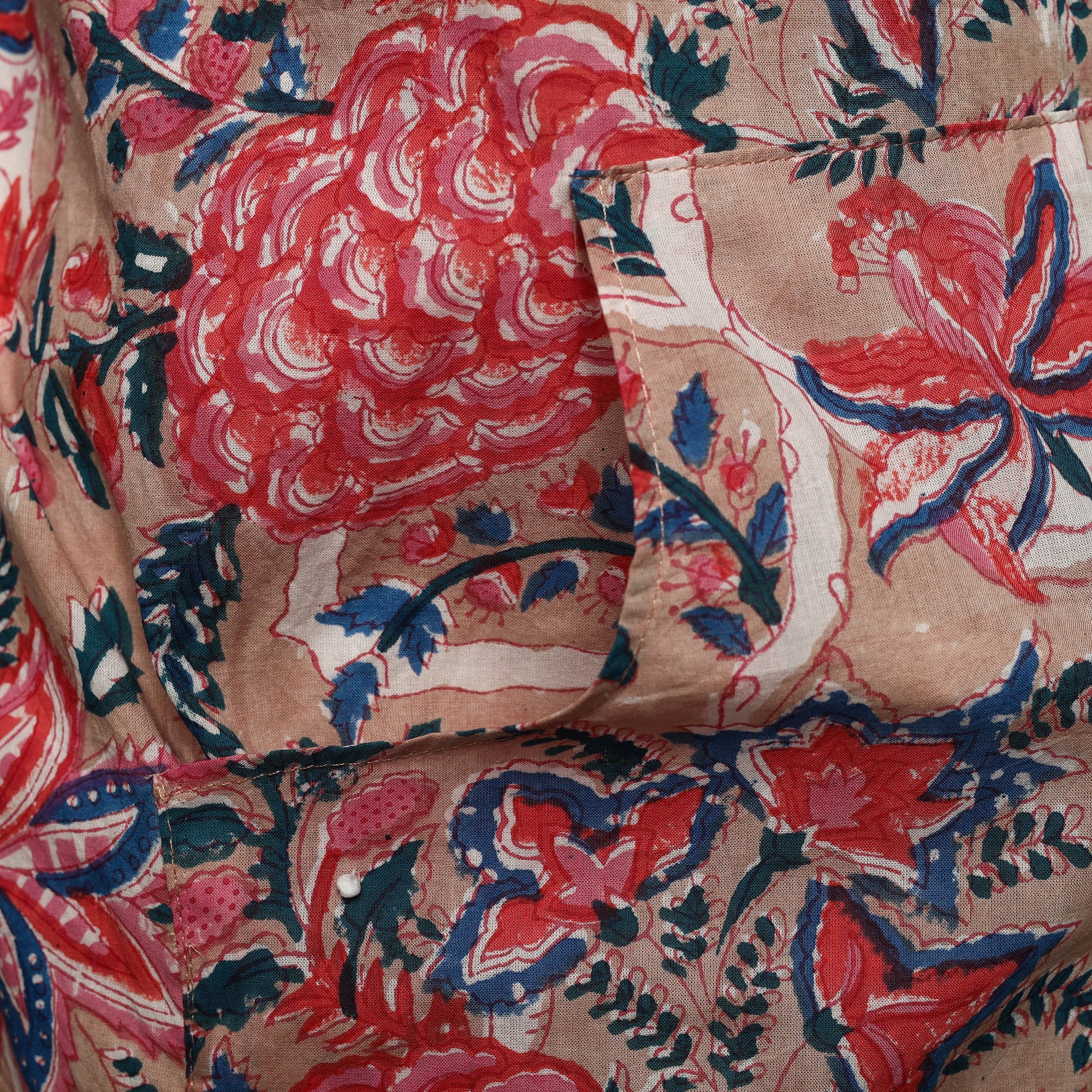 JALPARI Beige - Sanganeri Block Print Cotton Apron with Pocket 10 - view 4