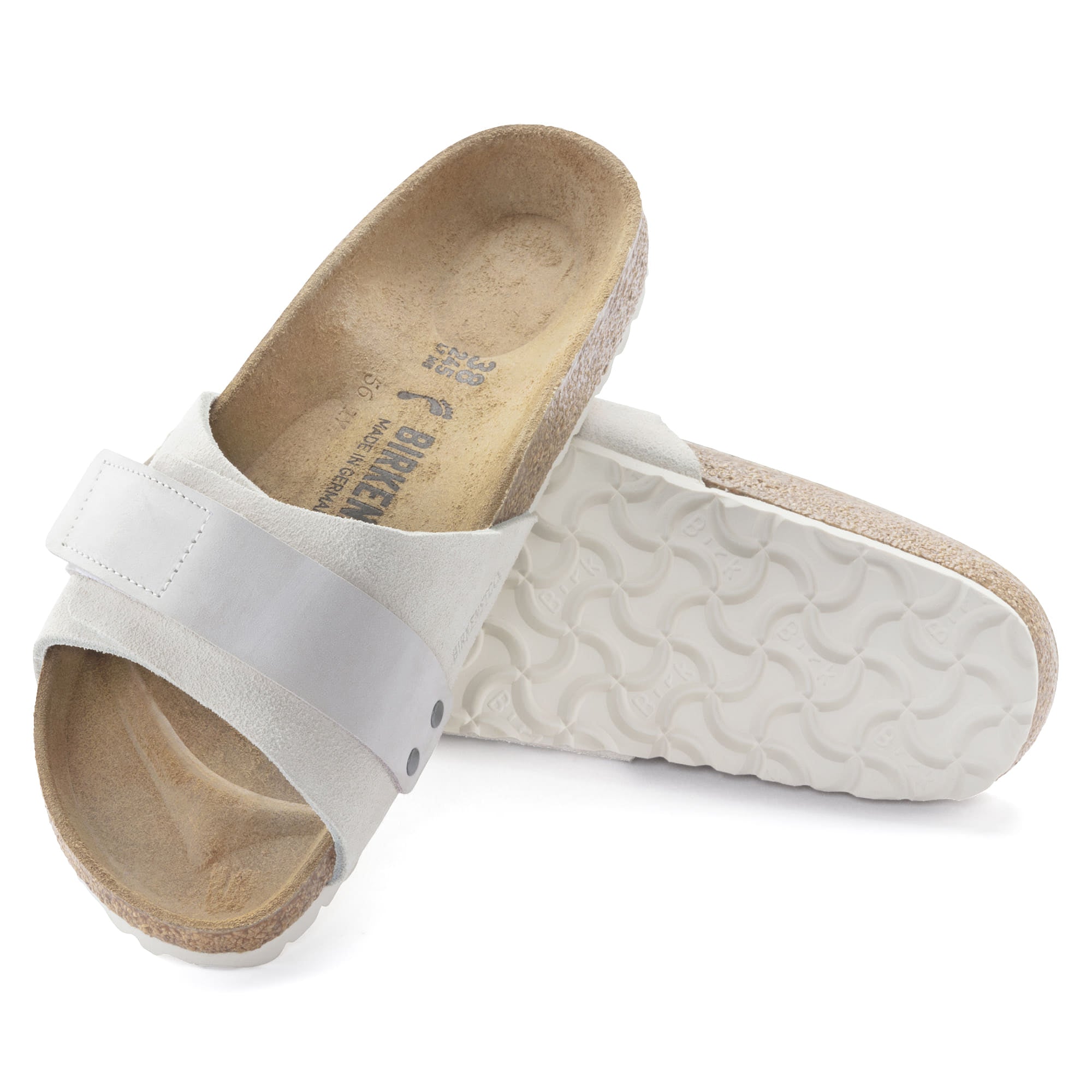 Birkenstock Oita Suede Leather – White White/Antique White