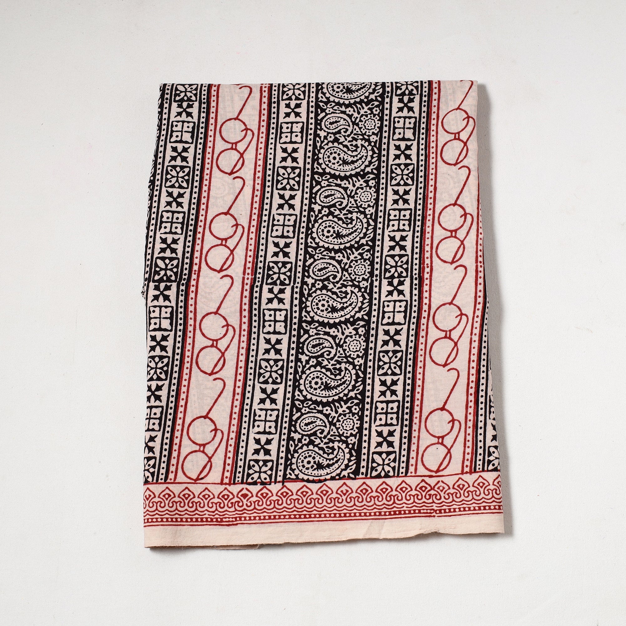 BAGH PRINTS BY UMAR FARUK KHATRI Black - Bagh Block Printed Cotton Precut Fabric (1.2 Meter) 18