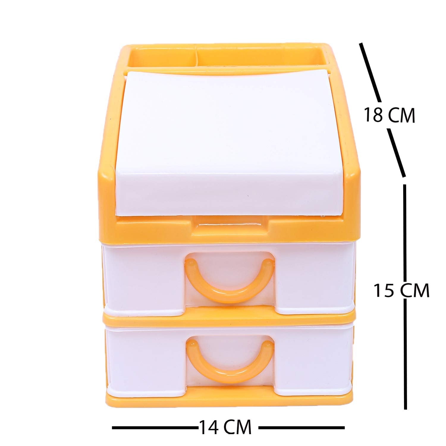 Kuber Industries Plastic 2 Pieces Three Layer Drawer Storage Cabinet Box (Red & Yellow)-CTKTC13130 - view 4