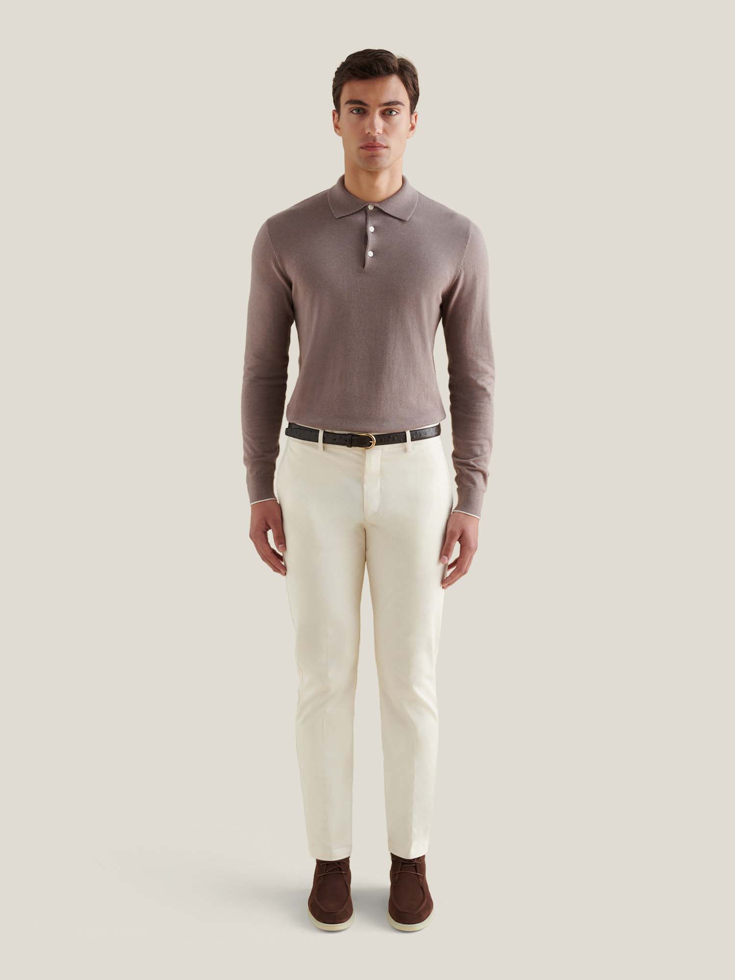 Peckham Rye Stretch Egret Cotton Trouser - view 3