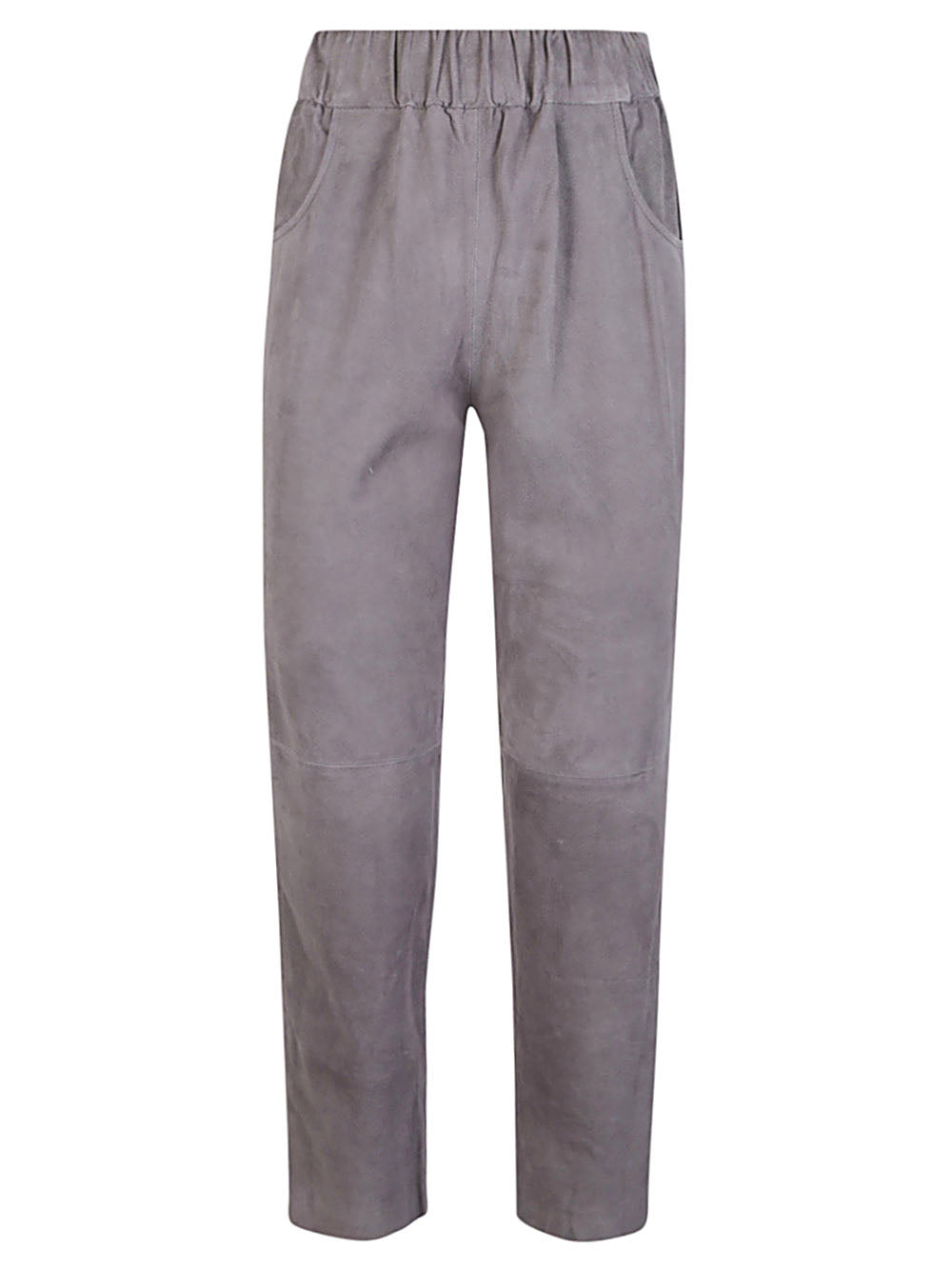 Via Masini 80 Elastic waist suede trousers – Real leather 100%
