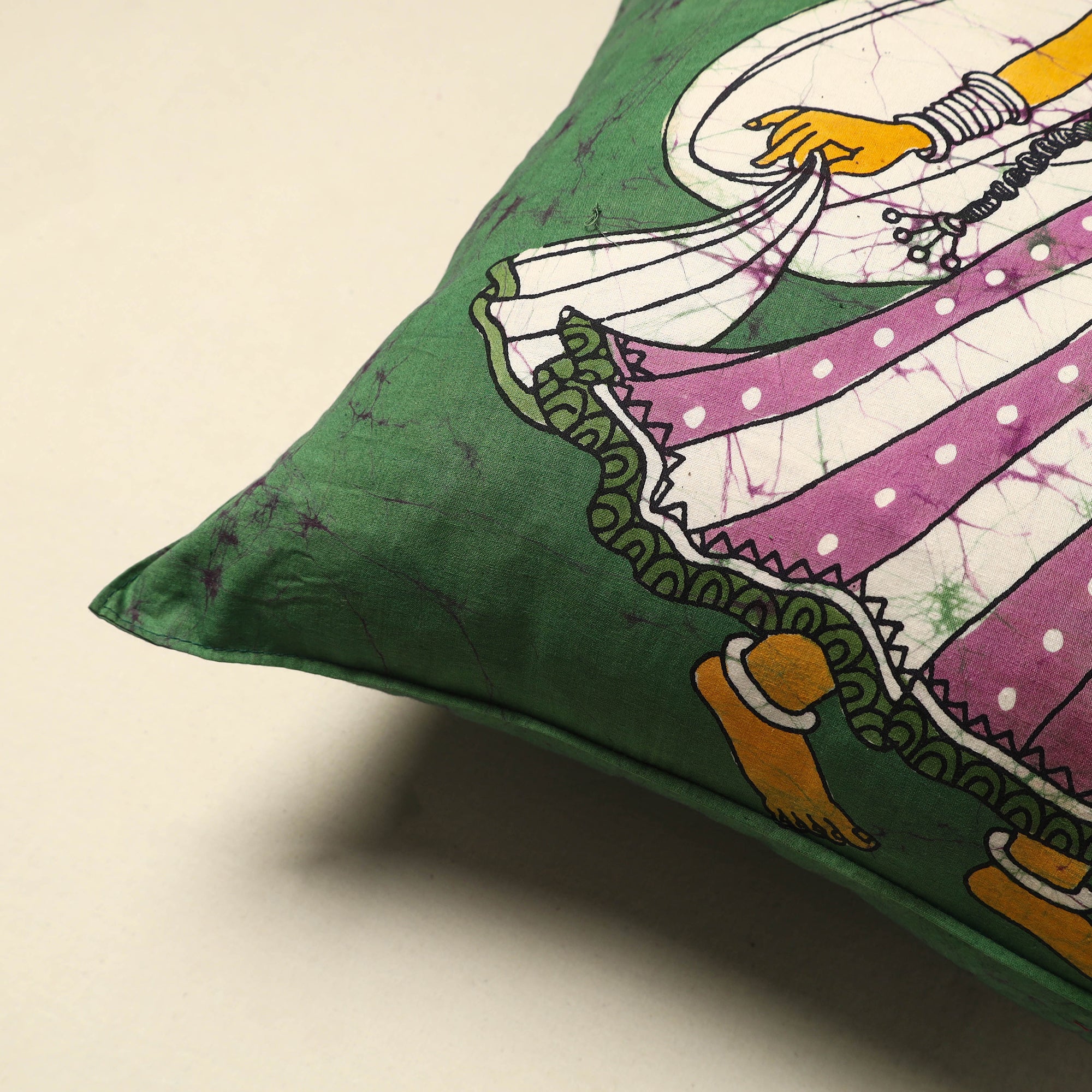 KACHCHH JI CHHAAP Pure Cotton Hand Batik Cushion Cover (18 x 18 in) 87 - view 2
