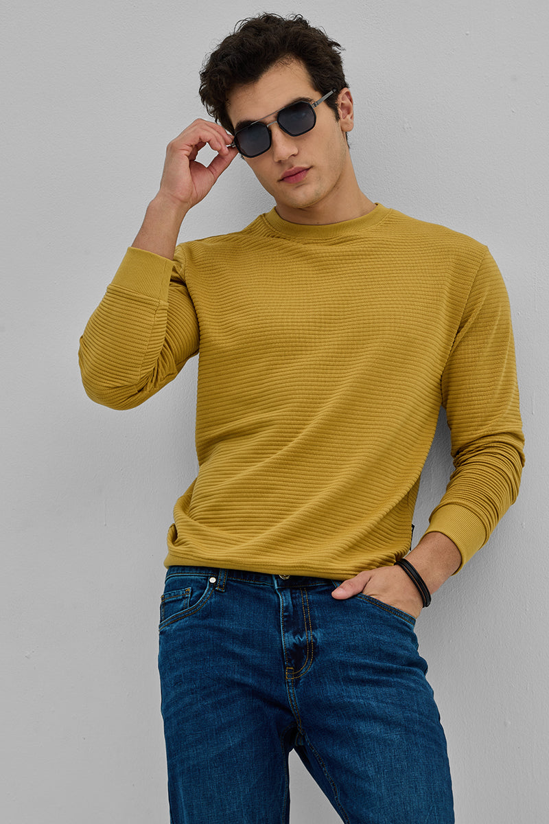 SNITCH Yellow Textured Sweatshirt