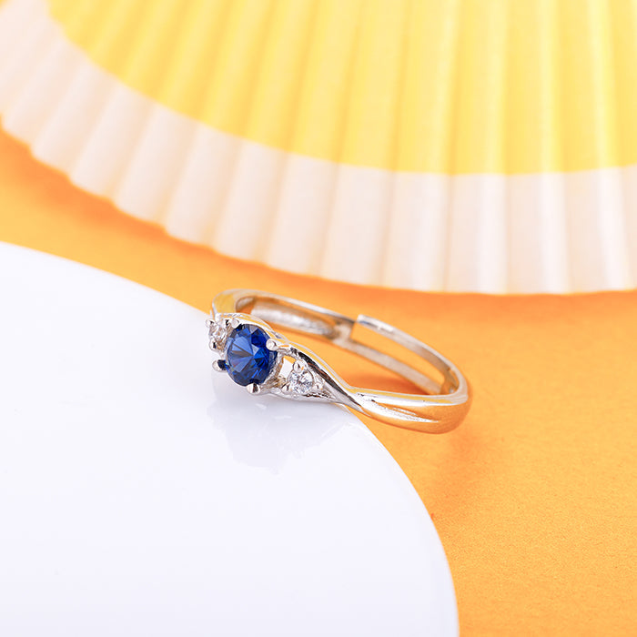GIVA Jewellery Silver Besotted By Blue Ring - view 2
