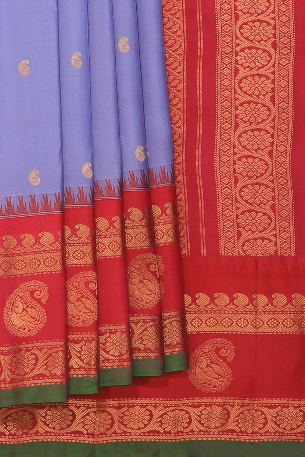Kalanjali Gadwal Silk Purple Saree – Women's