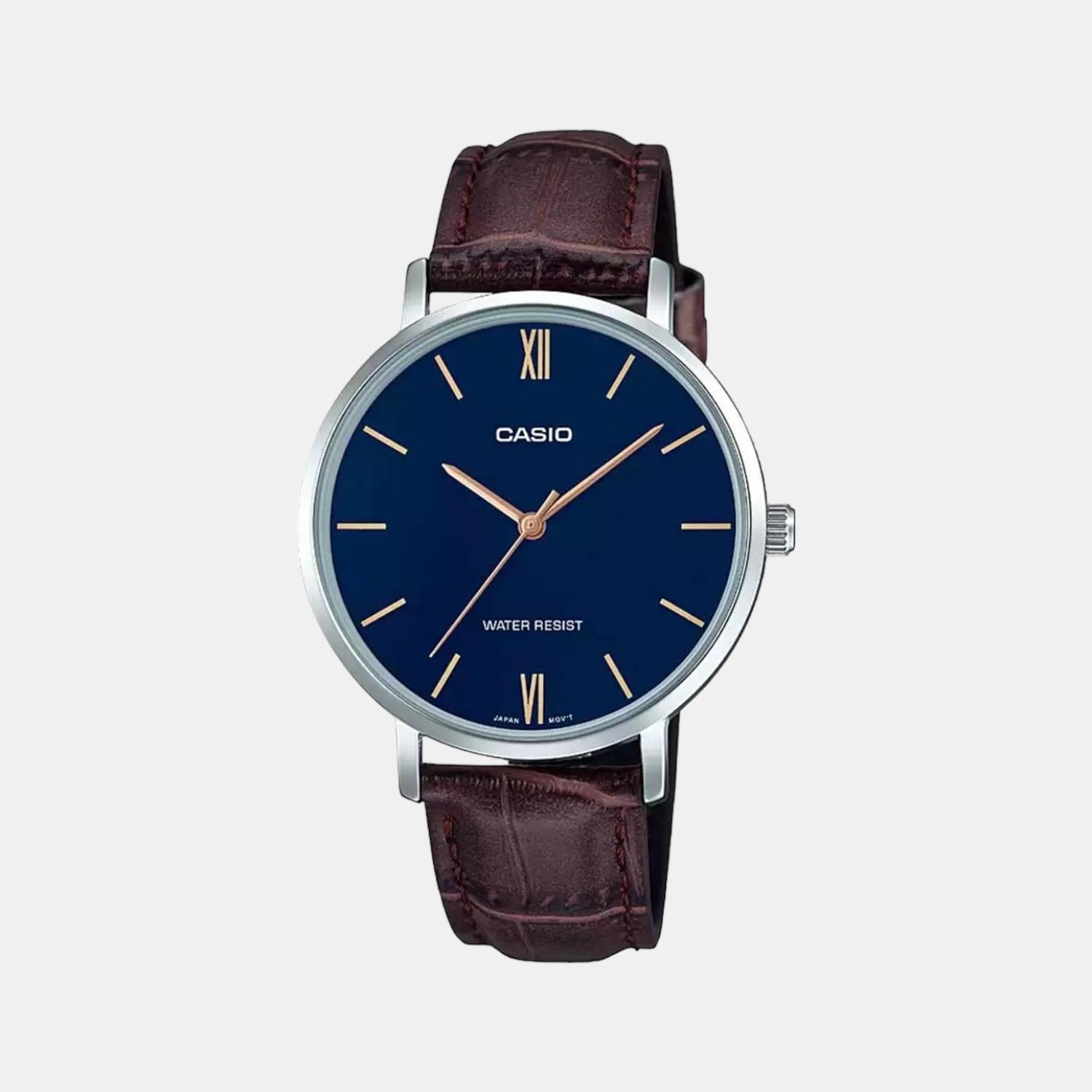 Casio Enticer Women Quartz Blue Dial Analog Leather Watch A1629