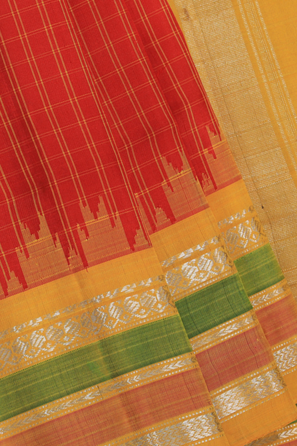 Kalanjali Gadwal Red Saree – Women's - view 2