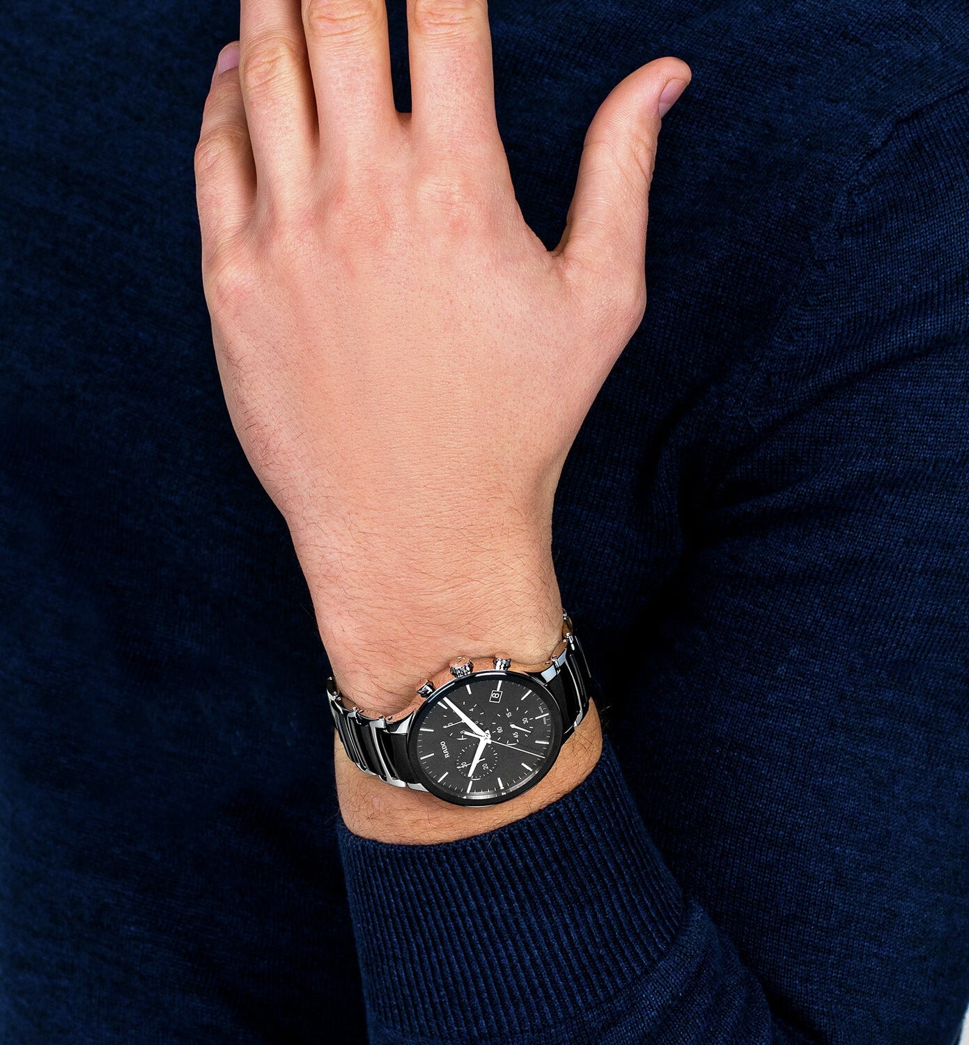 Rado Centrix Men Quartz Black Dial Chronograph Stainless Steel Watch R30130152 - view 6