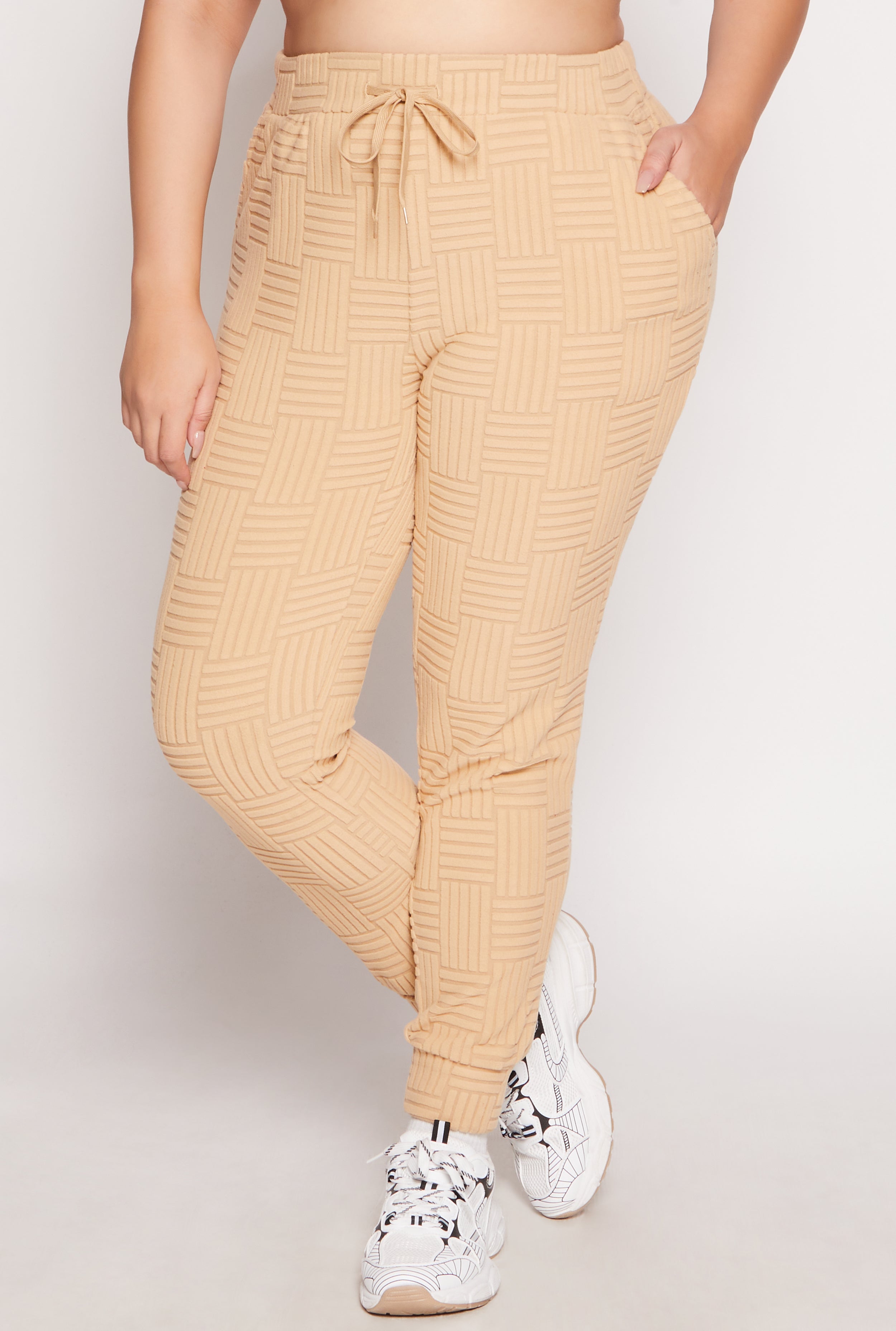 Rainbow Shops Plus Size Geometric Patterned Joggers - view 2