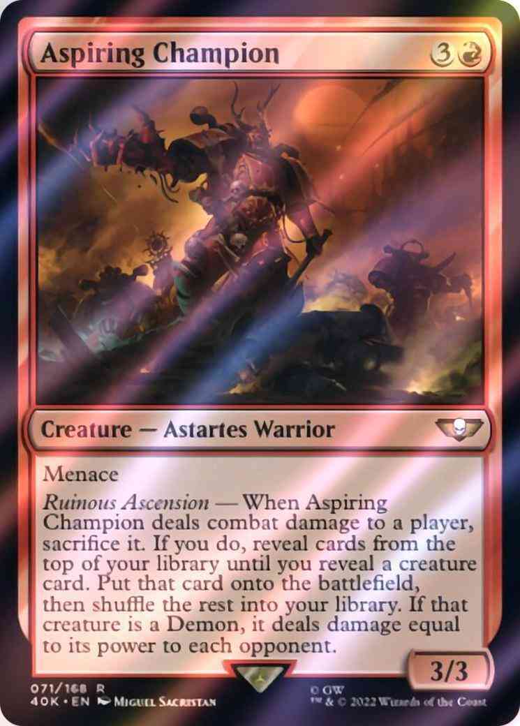 Aspiring champion 71 – Magic Aspiring Champion [71] [Universes Beyond: Warhammer 40,000] [Surge Foil]