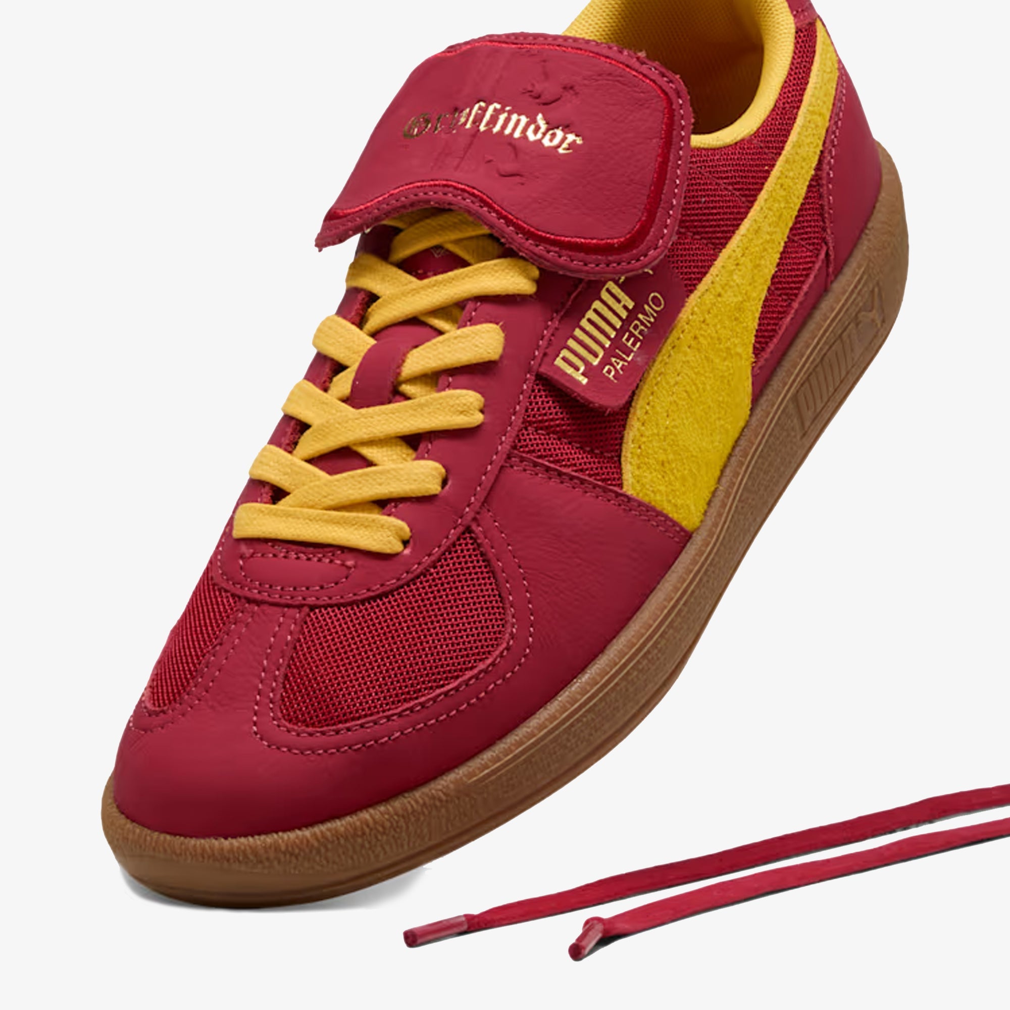 PUMA | x HARRY POTTER PALERMO HAIRY SUEDE FORMSTRIP { DARK CRIMSON-YELLOW SIZZLE - view 3