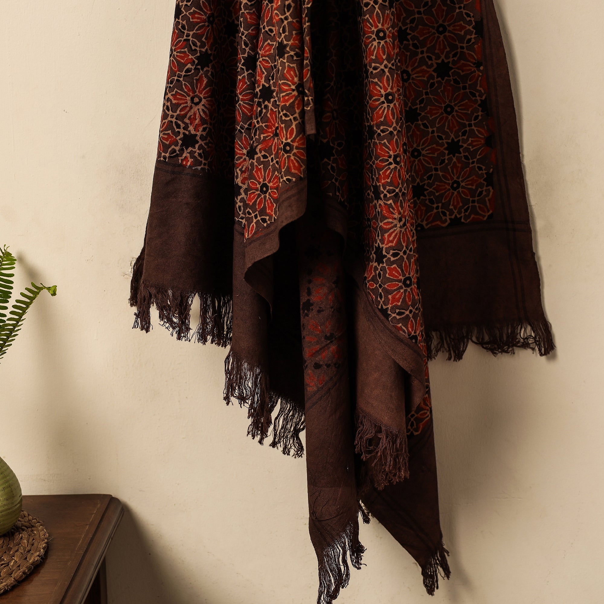 KACHCHH JI CHHAAP Brown - Block Print Cotton Ajrakh Handloom Towel - view 2