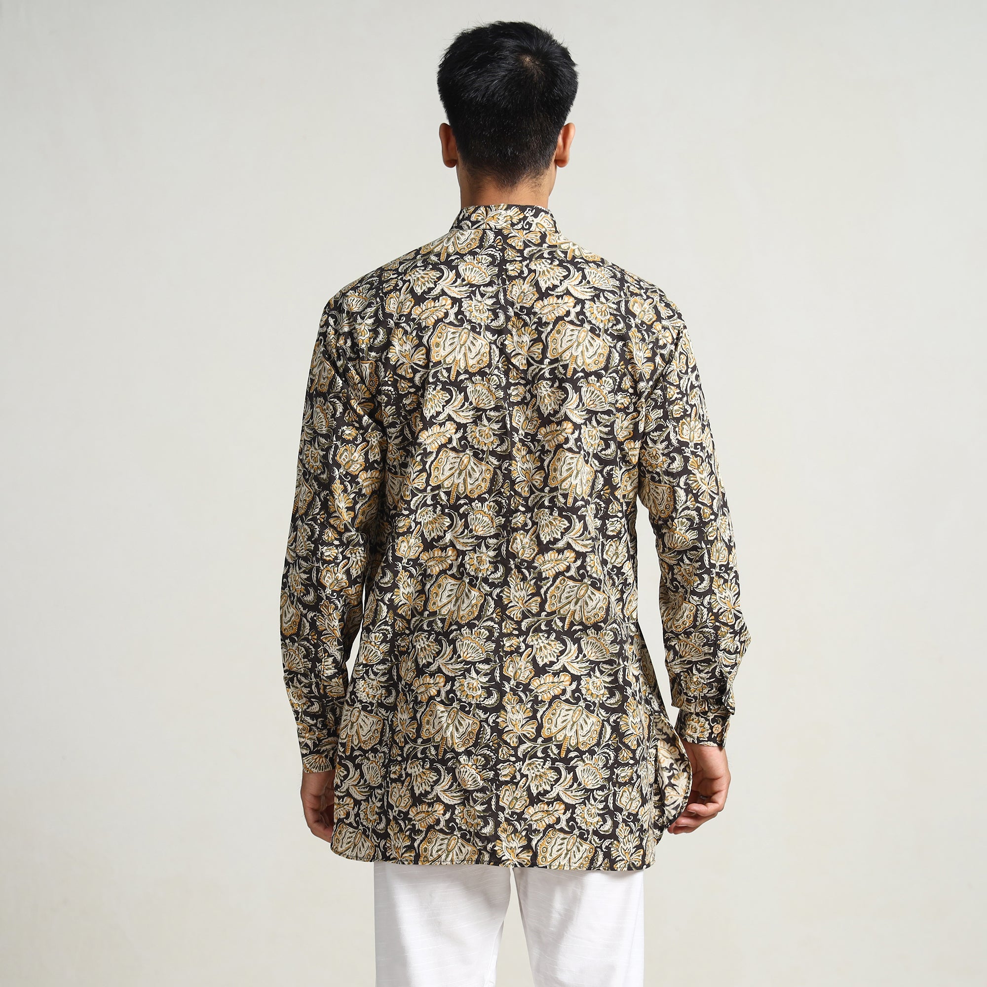 ITOKRI CASUALS Black - Bagru Block Printed Cotton Men Short Kurta 13 - view 6