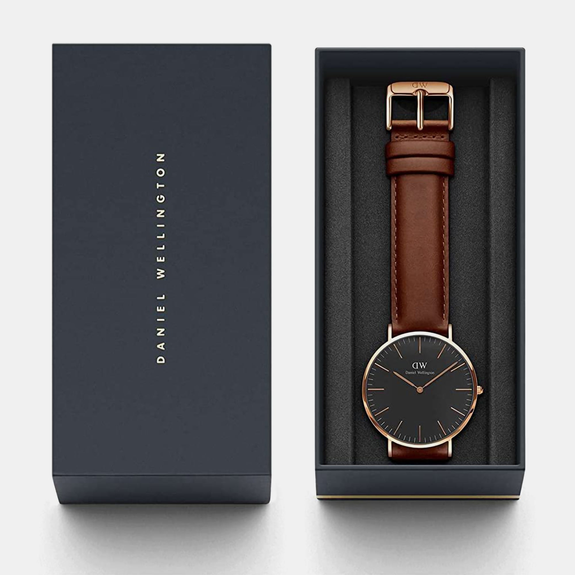 Daniel Wellington Classic Men Quartz Black Dial Analog Leather Watch DW00100124 - view 2