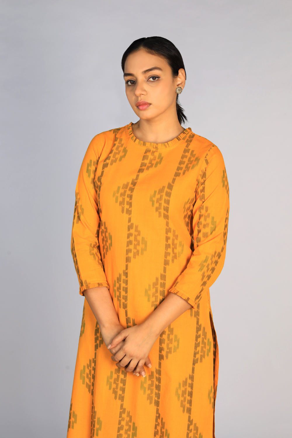 Kalanjali Ethnics Cotton Pochampally Ikat kurti - view 2