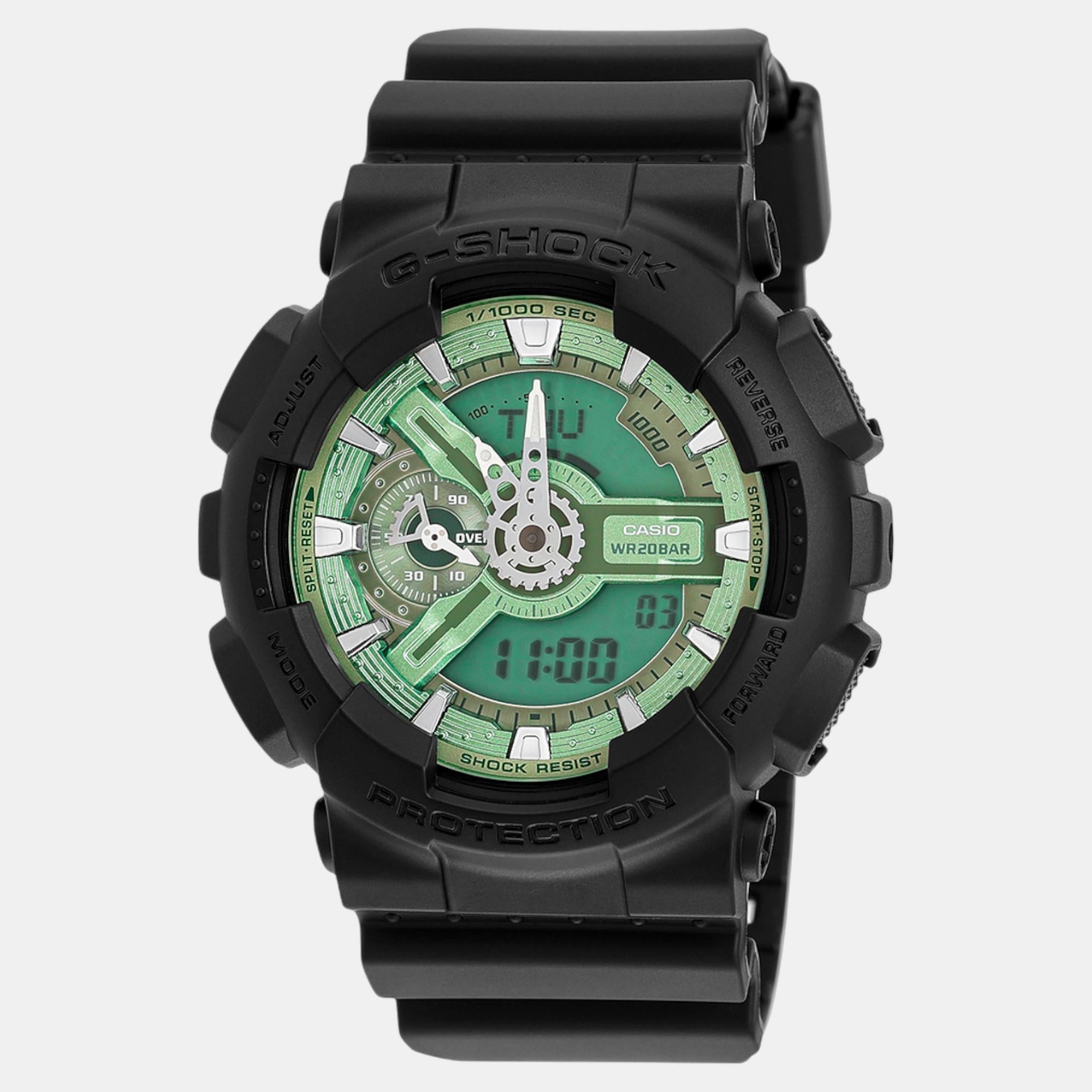 Casio G-Shock Men Quartz Green Dial Analog-Digital Resin Watch G1519