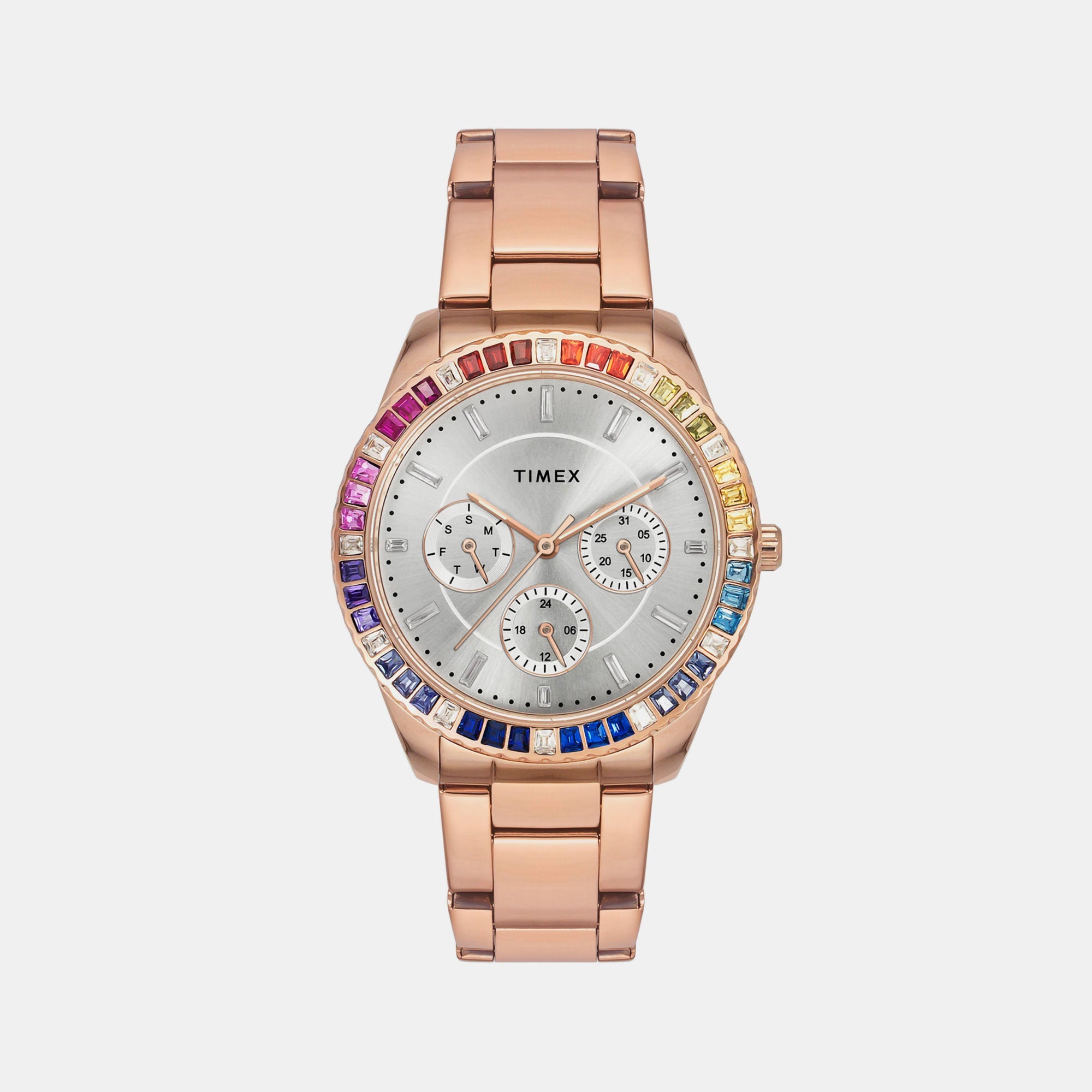 Timex E Class Women Quartz Silver Dial Analog Stainless Steel Watch TWEL16802