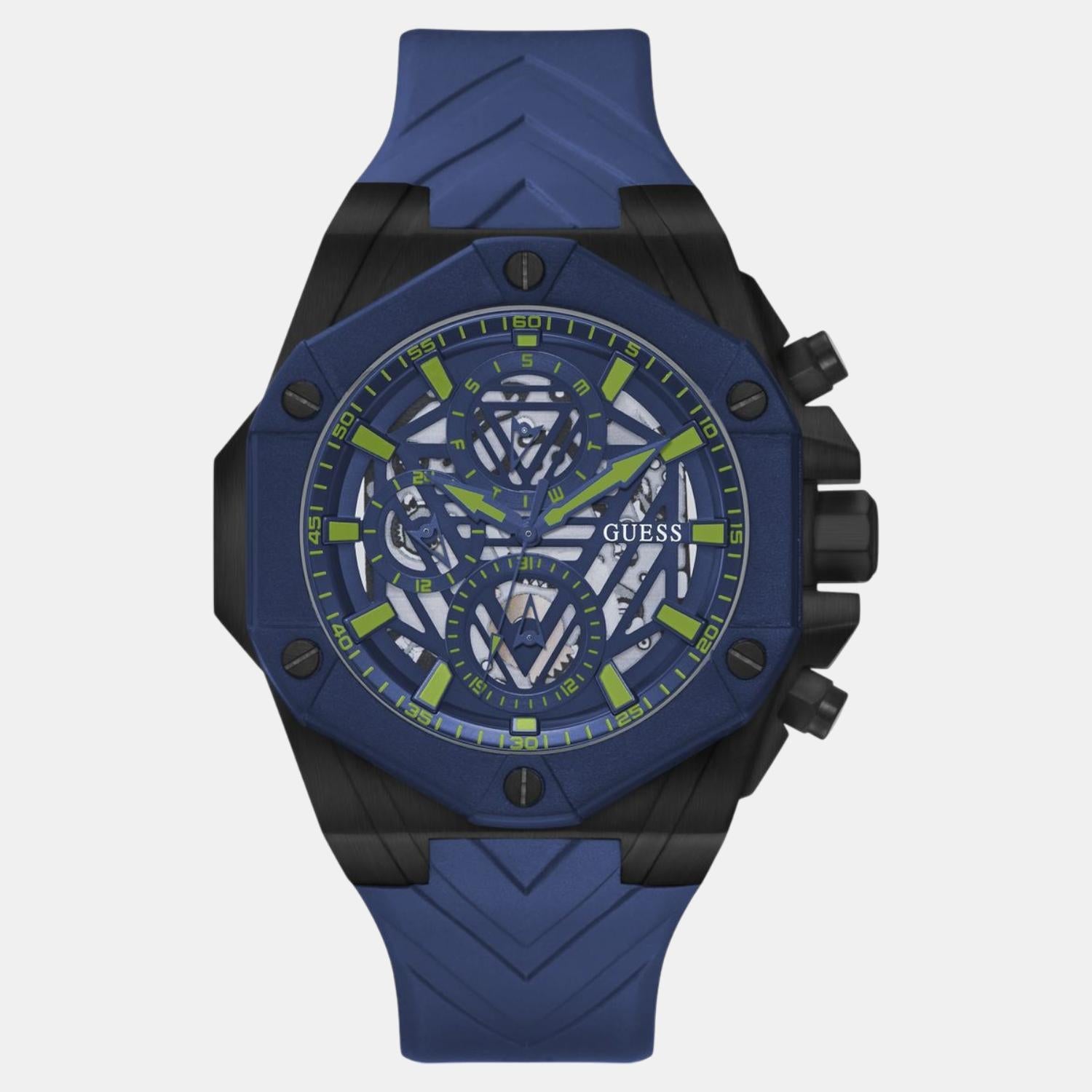 Guess Sport Men Quartz Blue Dial Multi-Function Silicone Watch GW0579G3 - view 2