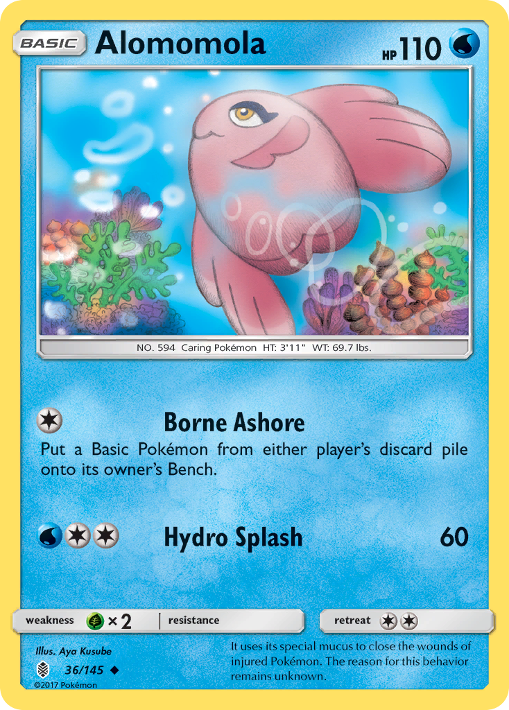 Uncommon sm2-36 reverse – Pokémon Alomomola - 36/145 - Uncommon [sm2-36] [Reverse Holo] - Alomomola - 36/145 - Uncommon