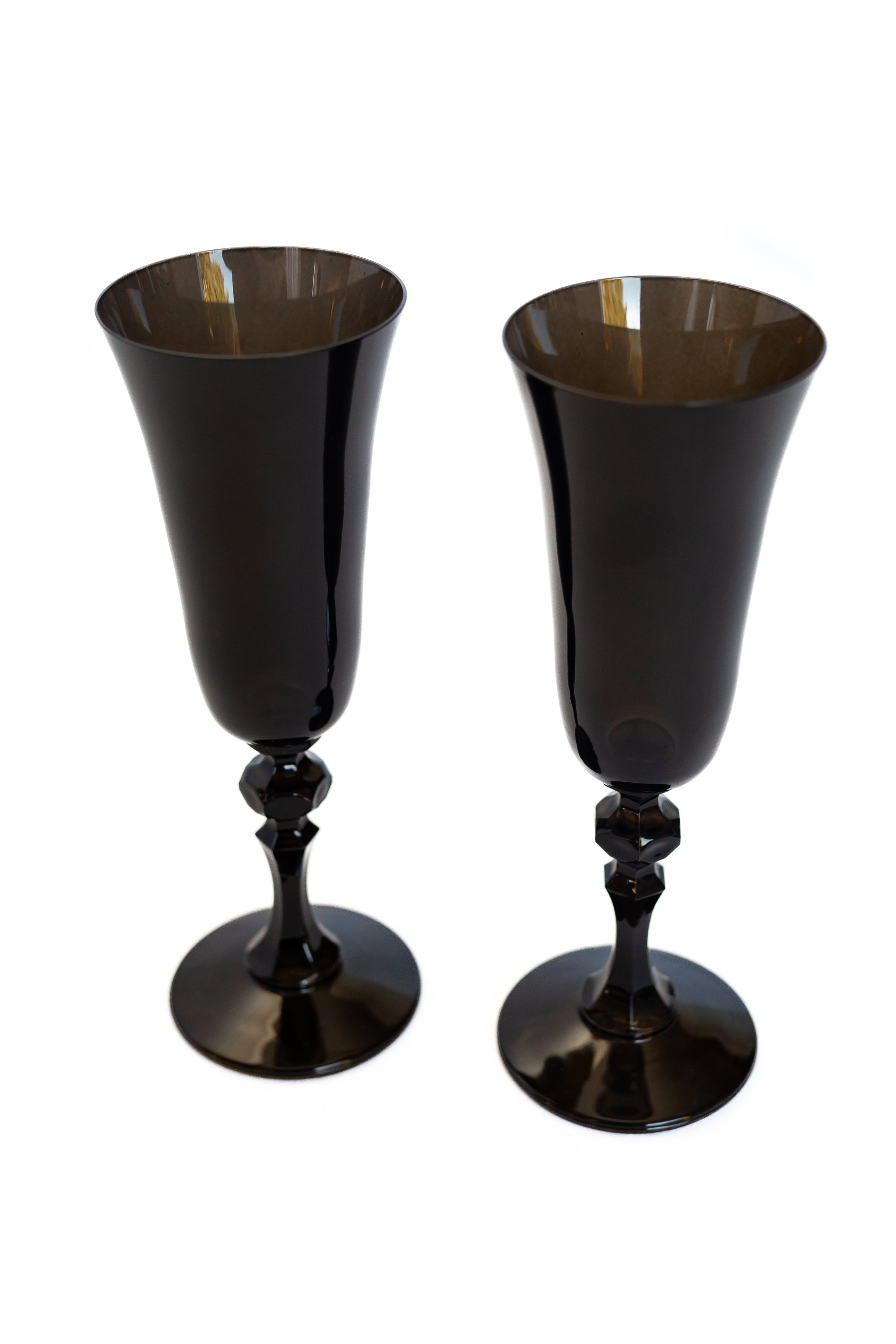 Estelle Colored Glass Estelle Colored Regal Flute - Set of 2 {Black} - view 5