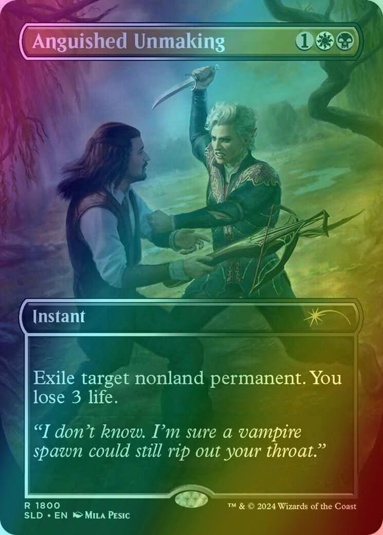 Anguished unmaking 1800 – Magic Anguished Unmaking [1800] [Borderless] [Astarion's Thirst] [Secret Lair Drop] [Foil]