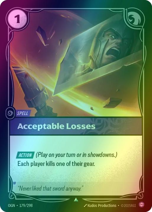 298 origins foil – Riftbound Acceptable Losses - 179/298 [Origins] [Foil]