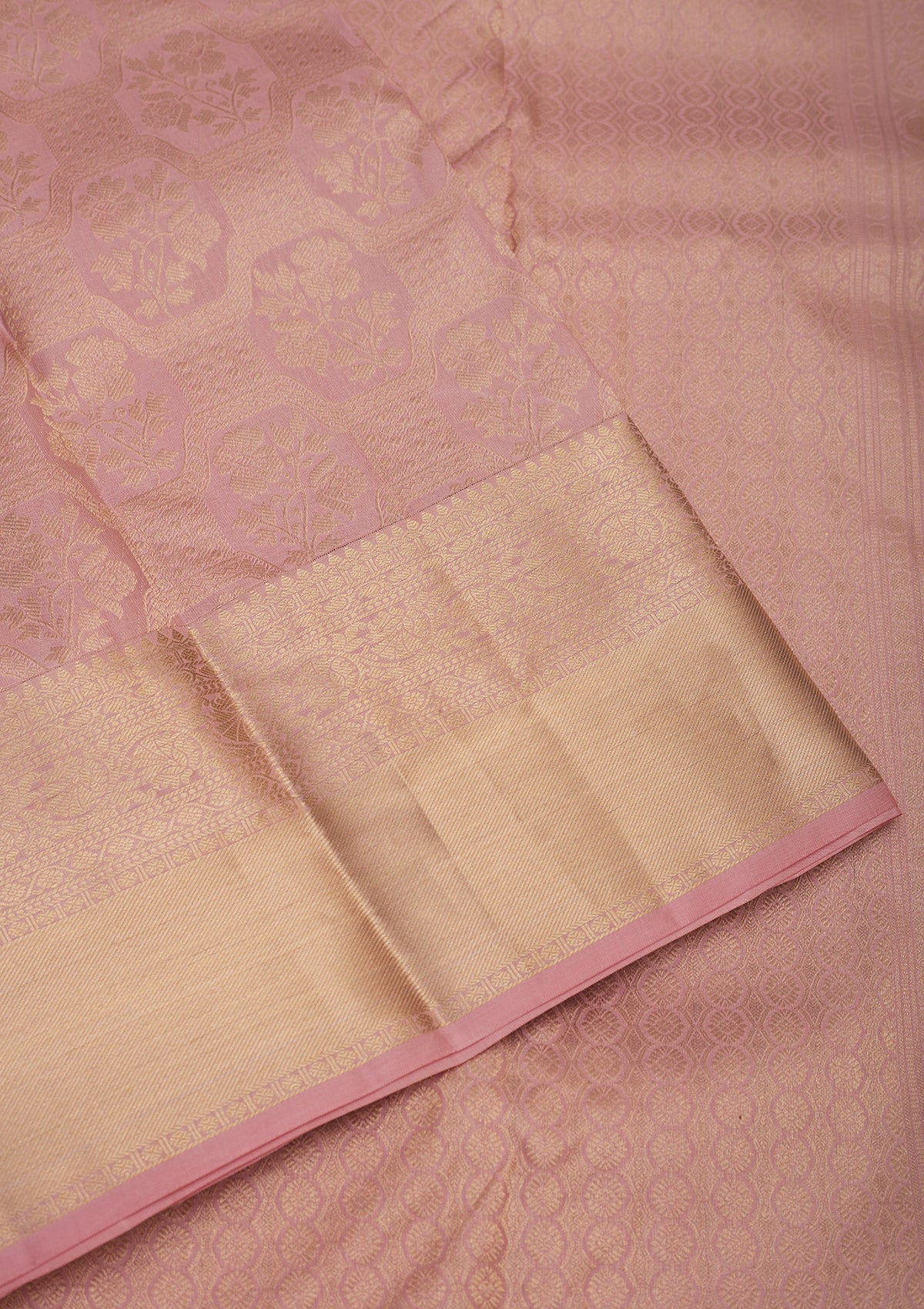 Koskii Onion Pink Zariwork Pure Silk Saree – Women's - view 4