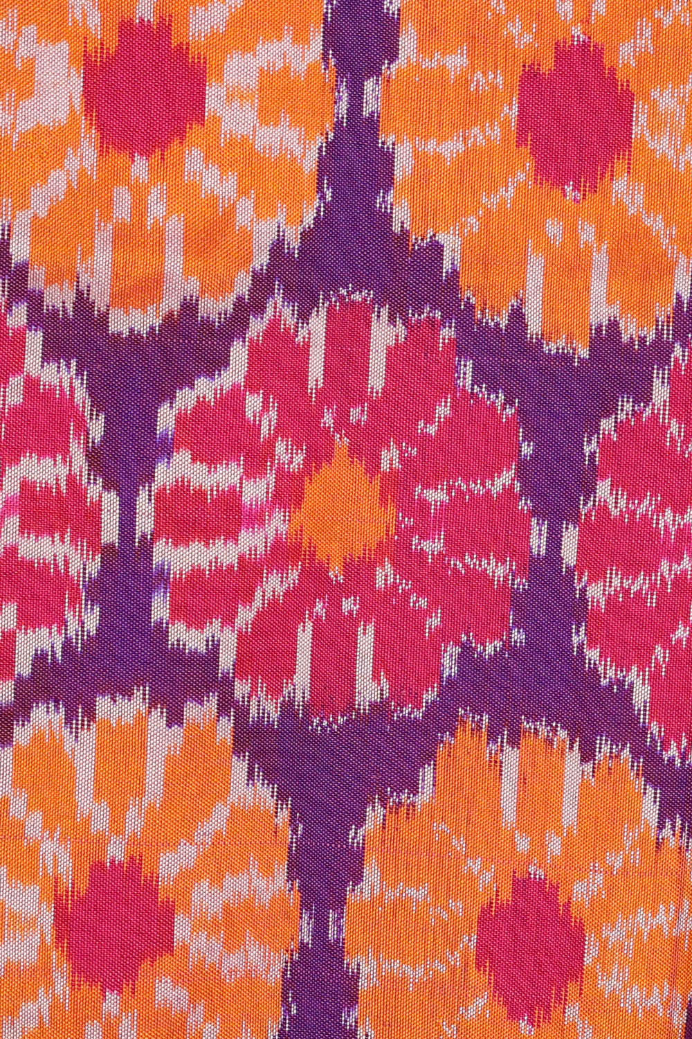 Kalanjali Ikat Silk Purple Saree – Women's - view 2