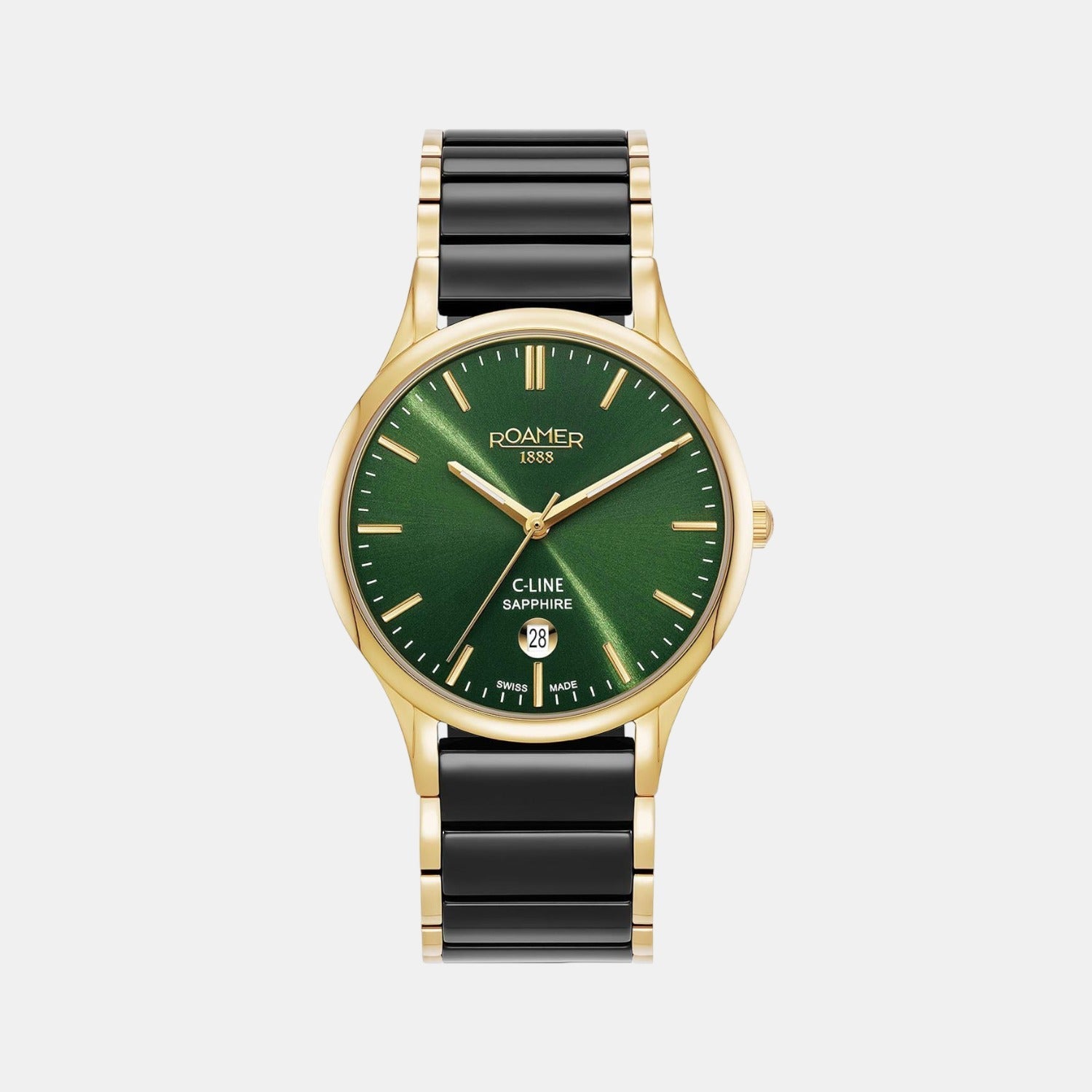 Roamer C-Line Men Quartz Green Dial Analog Stainless Steel Watch 658833 48 75 61