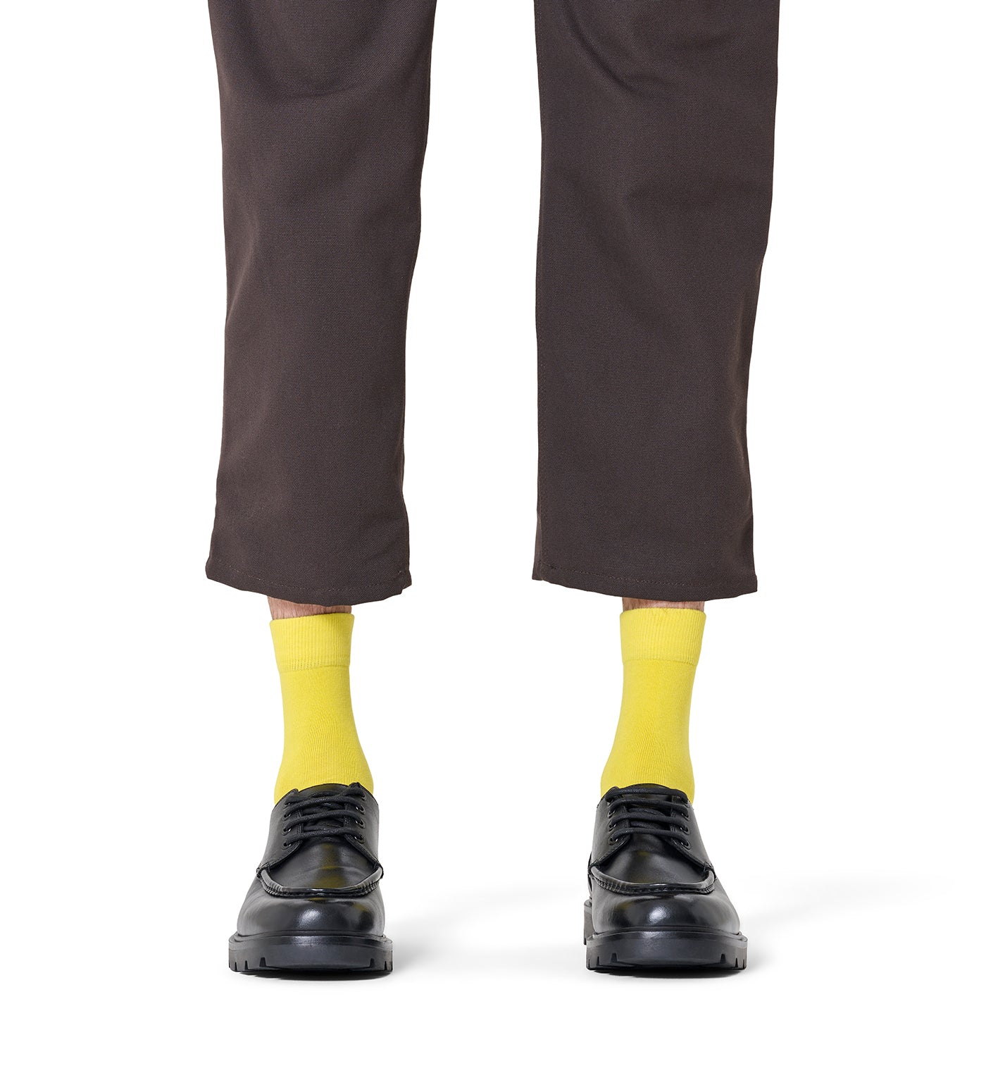 Happy Socks Unisex Yellow Solid Color Crew Length Socks for Women and Men - view 2