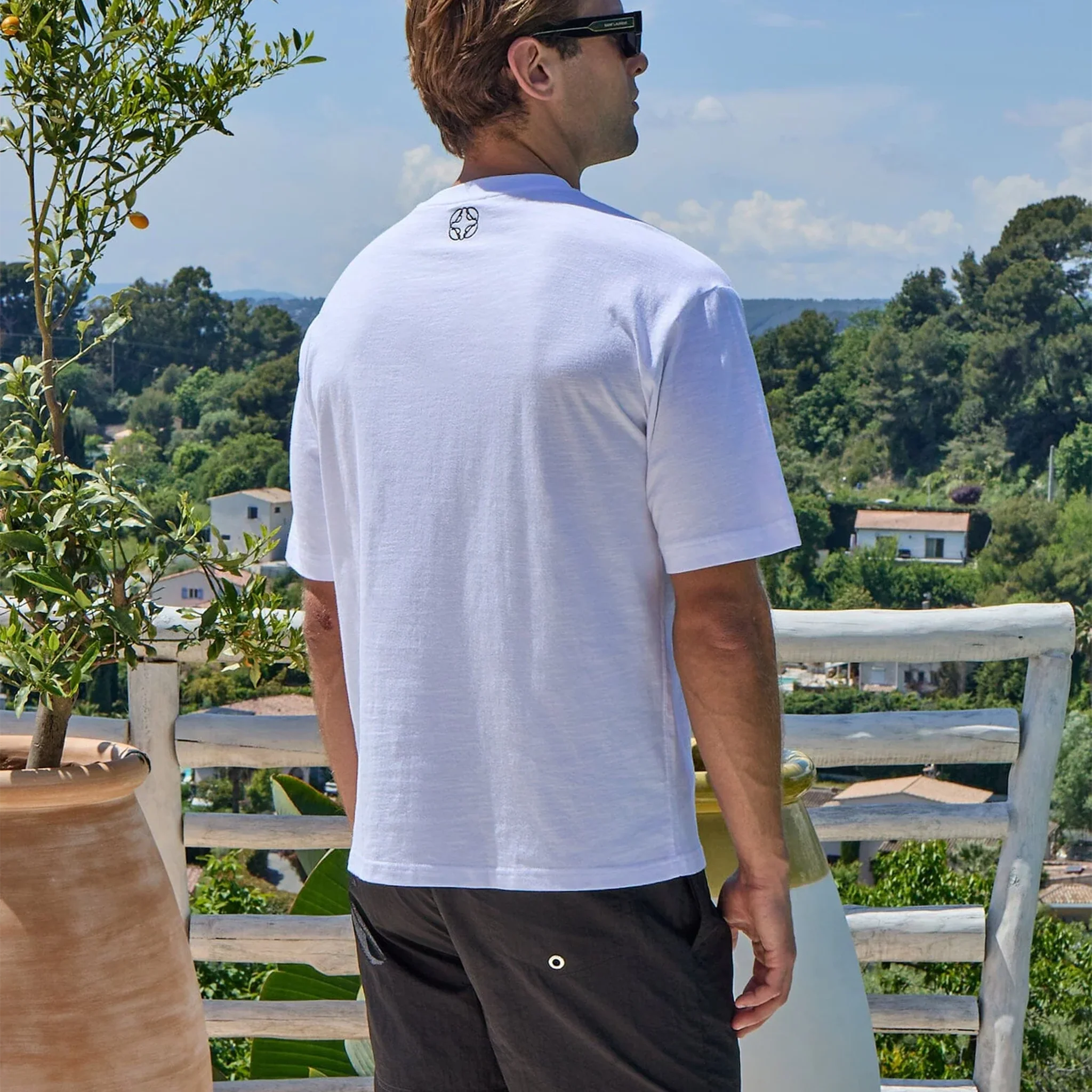 Belier Slub Texture Atelier Signature White T Shirt - view 2