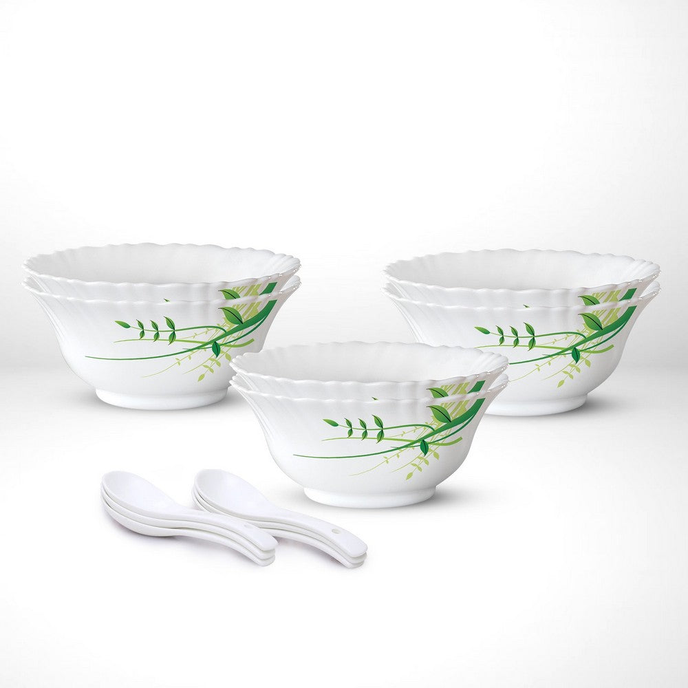 My Borosil Larah by Borosil Green Herbs Soup Bowl Set