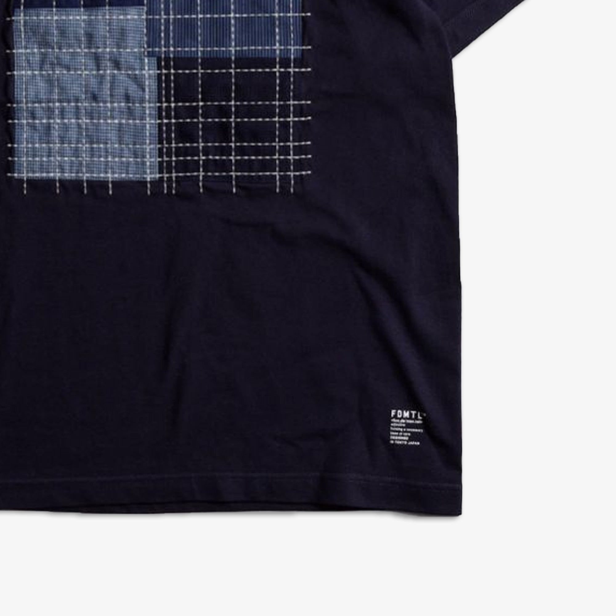 Fdmtl | Sashiko Patch Tee { Navy