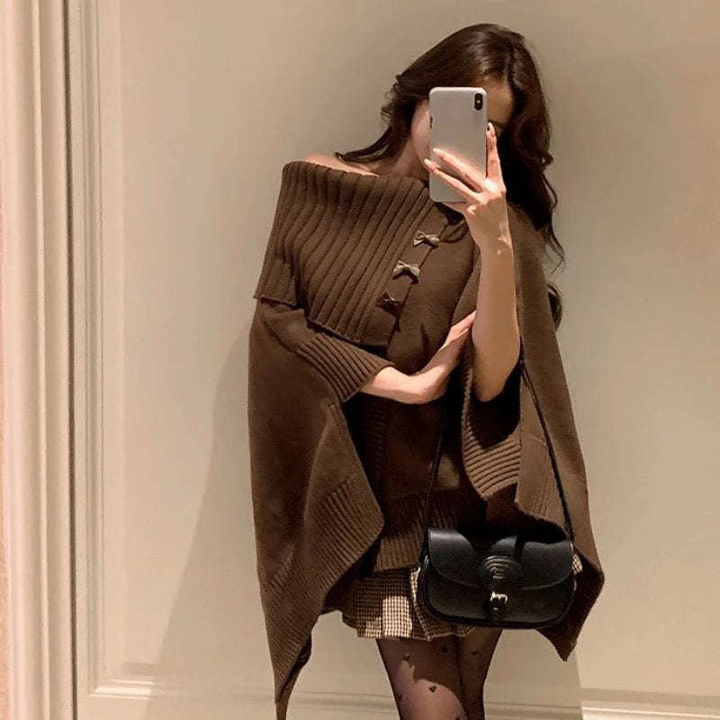 Alamode By Akanksha Dera Premium Winter Capes In Brown